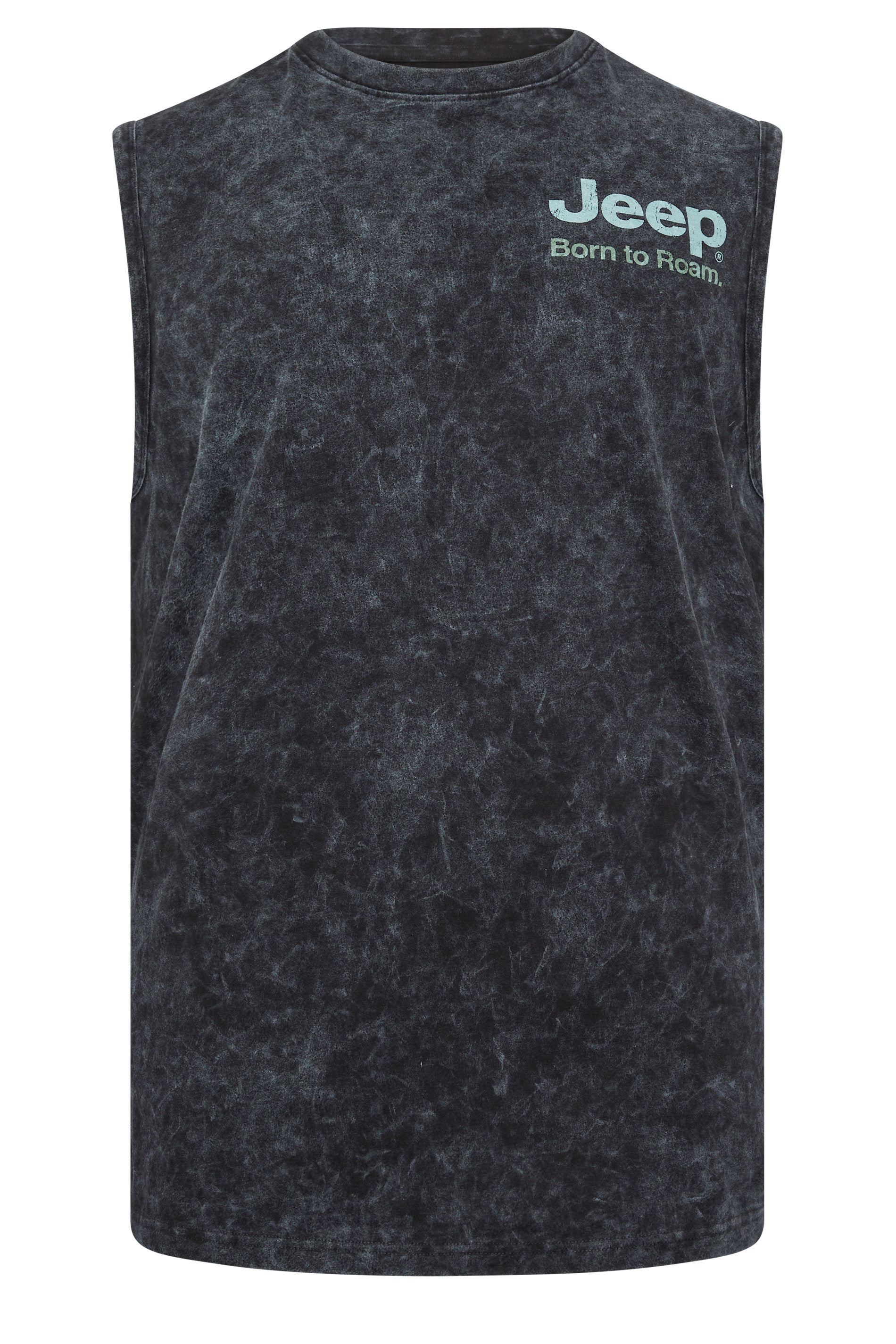 BadRhino Big & Tall Black Extra Long Acid Wash 'Jeep' Graphic Vest | BadRhino 6