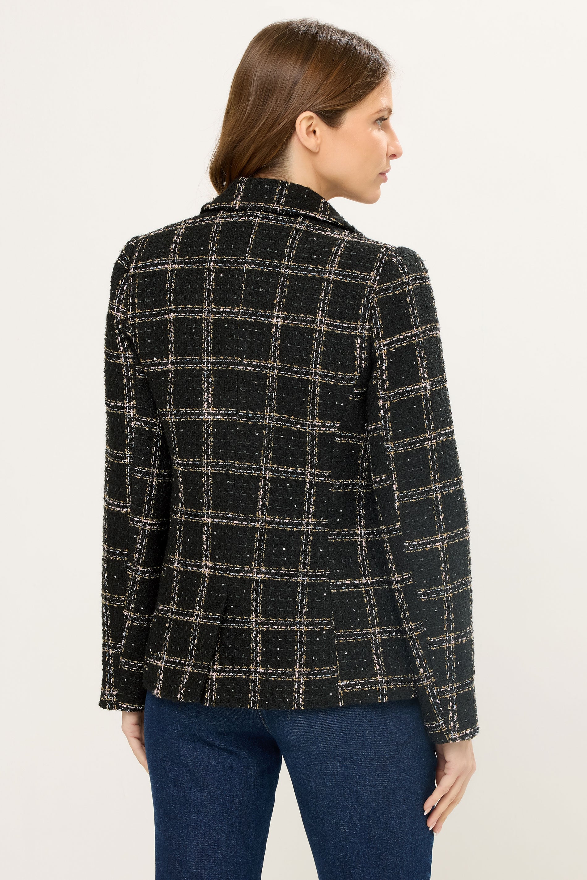 STAR Black Check Boucle Blazer | StarByJM 4