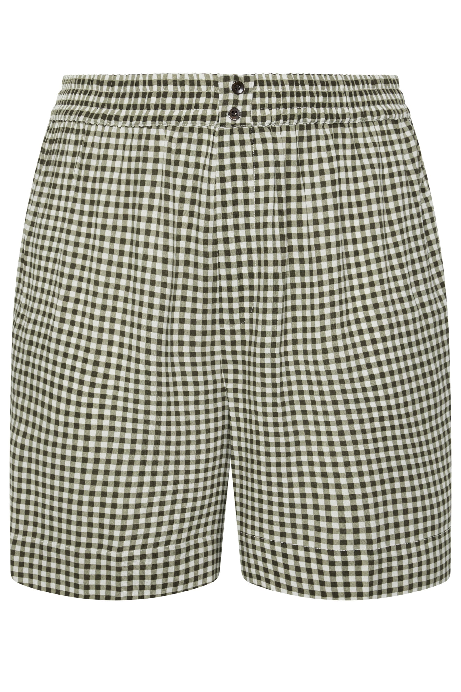 YOURS Plus Size Brown Gingham Shorts | Yours Clothing 1