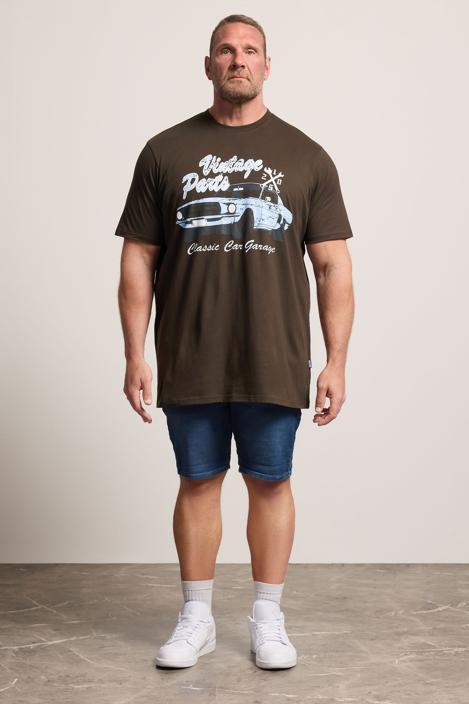 BadRhino Big & Tall Brown Extra Long 'Vintage Parts' Graphic T-Shirt | BadRhino 1