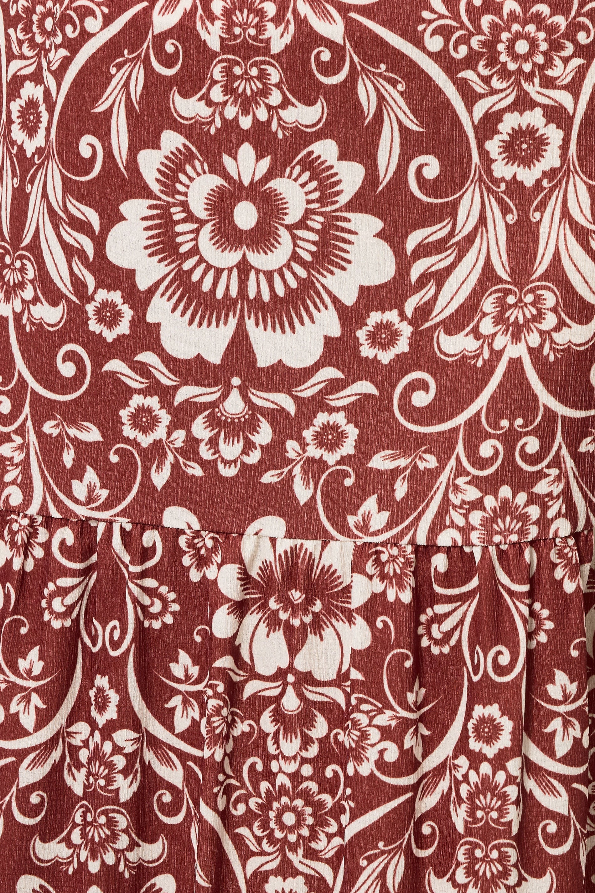 LTS Tall Red Floral Print Tiered Maxi Skirt | Long Tall Sally 4