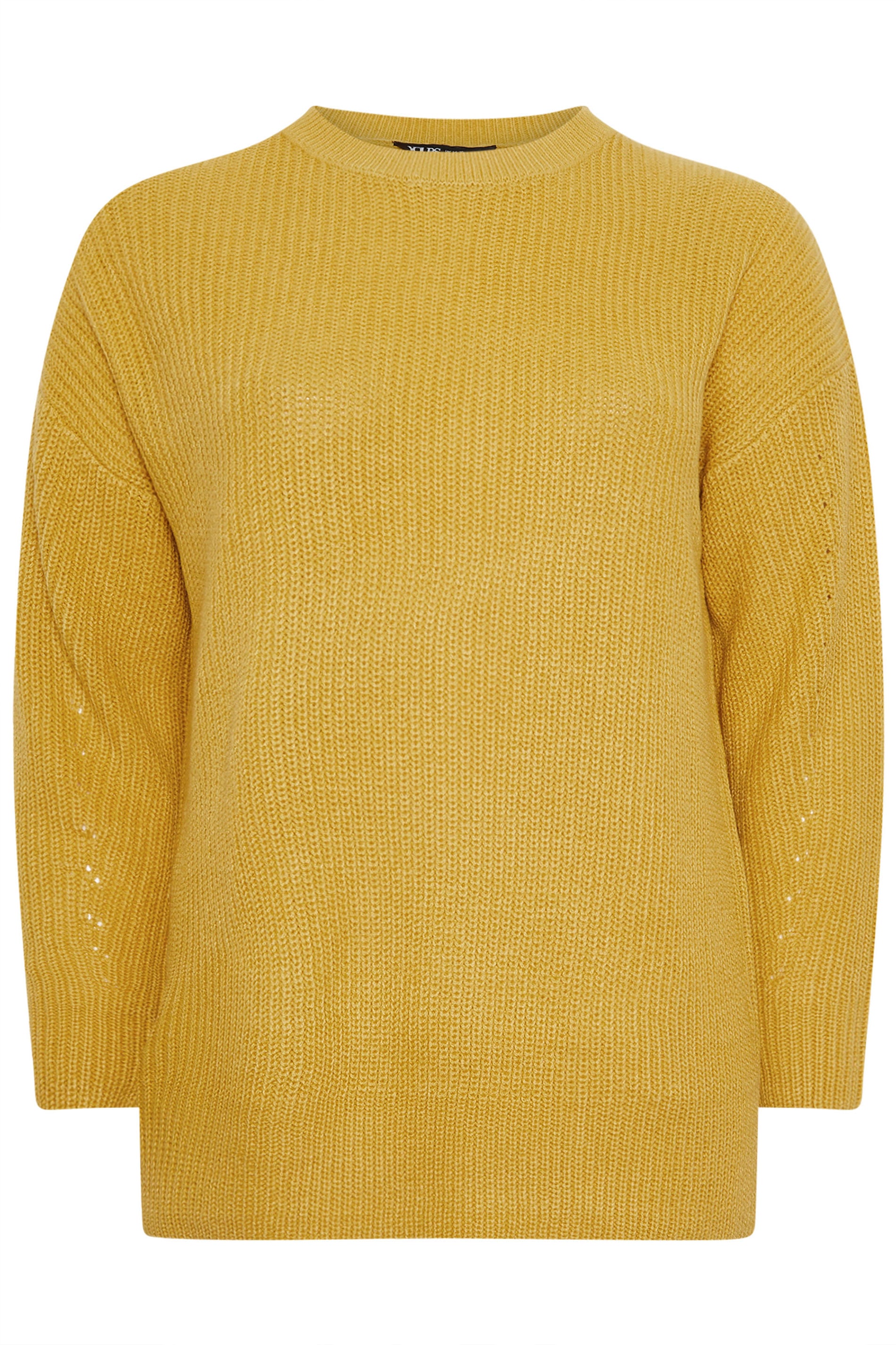 YOURS Plus Size Yellow Drop Shoulder Jumper | Yours Clothing 5
