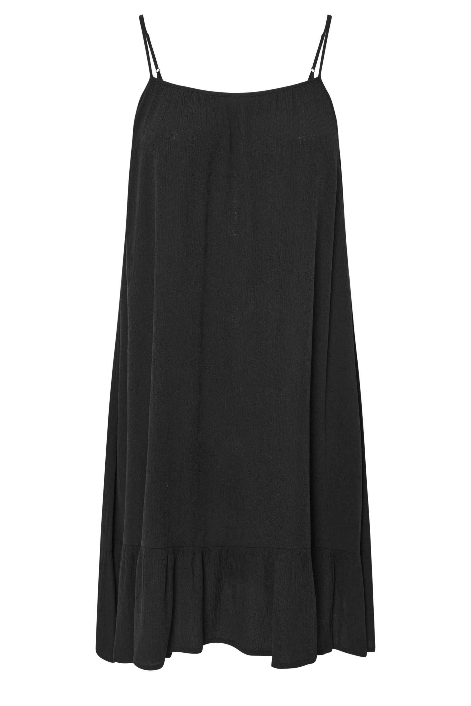 YOURS Plus Size Black Crinkle Mini Dress | Yours Clothing 5