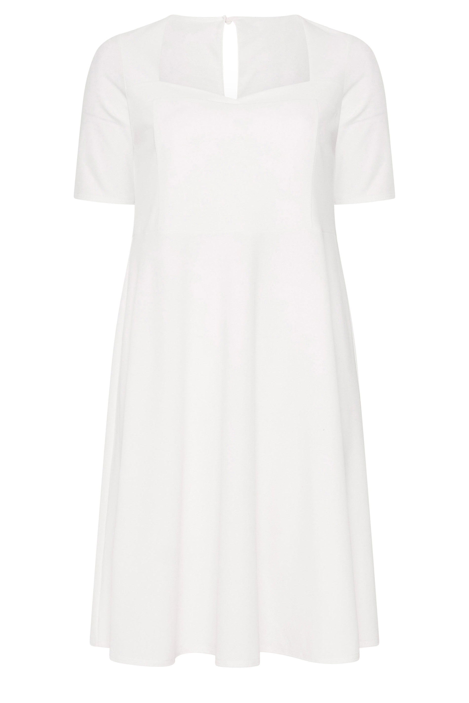 YOURS LONDON Plus Size White Panel Skater Dress | Yours Clothing 5