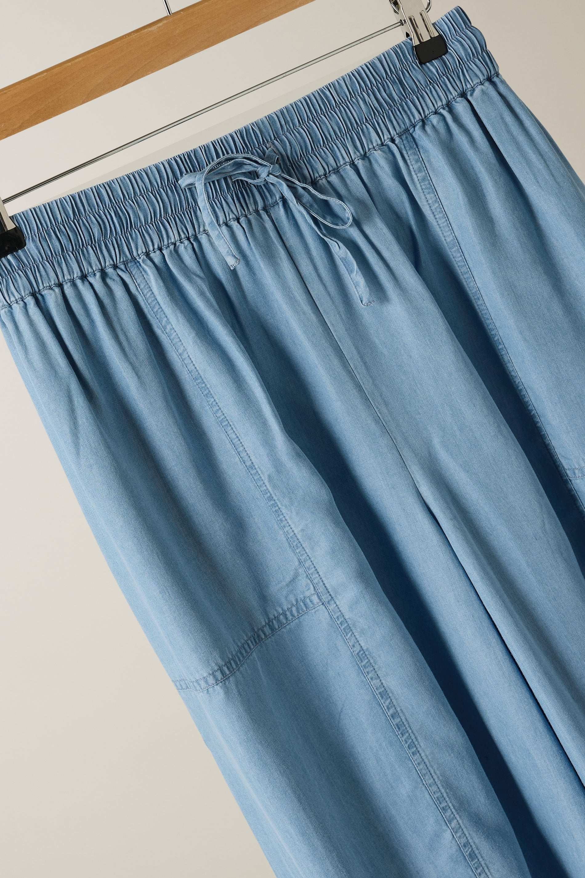 EVANS Plus Size Light Blue Lyocell Wide Leg Trousers | Evans 7