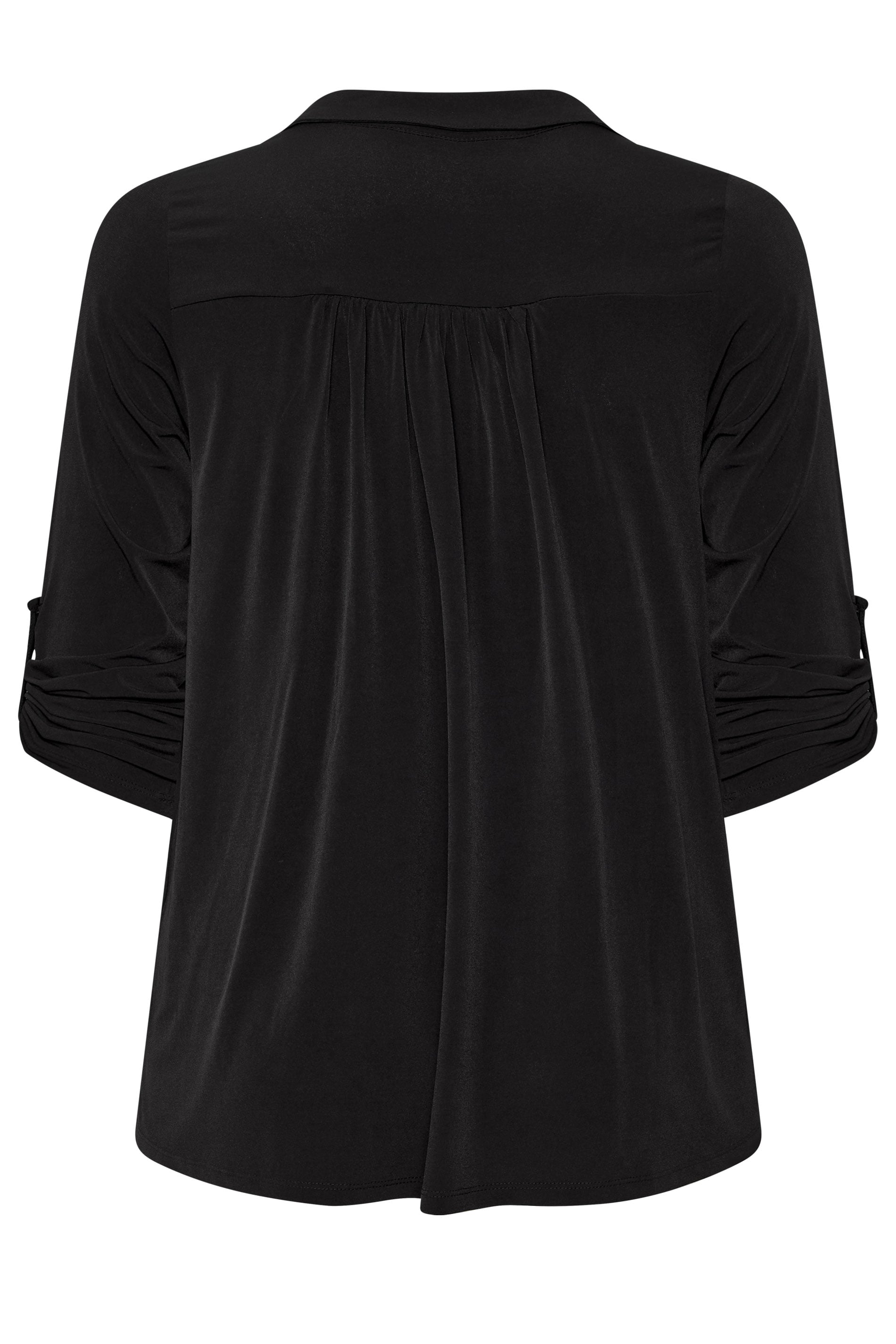 EVANS Curve Black Long Sleeve Blouse | Evans  2