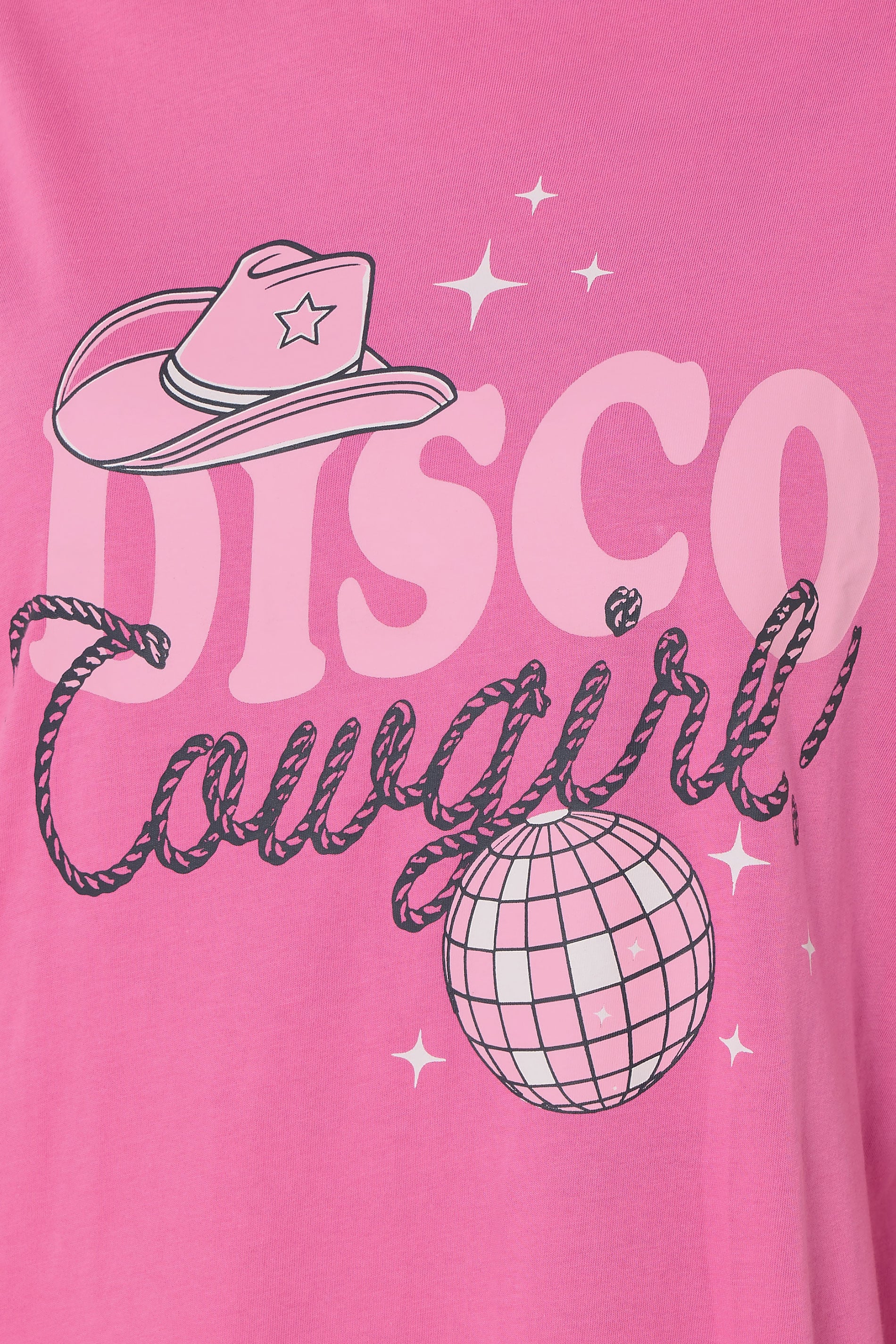 YOURS Plus Size Pink 'Disco Cowgirl' Sleep Tee Nightdress | Yours Clothing 5