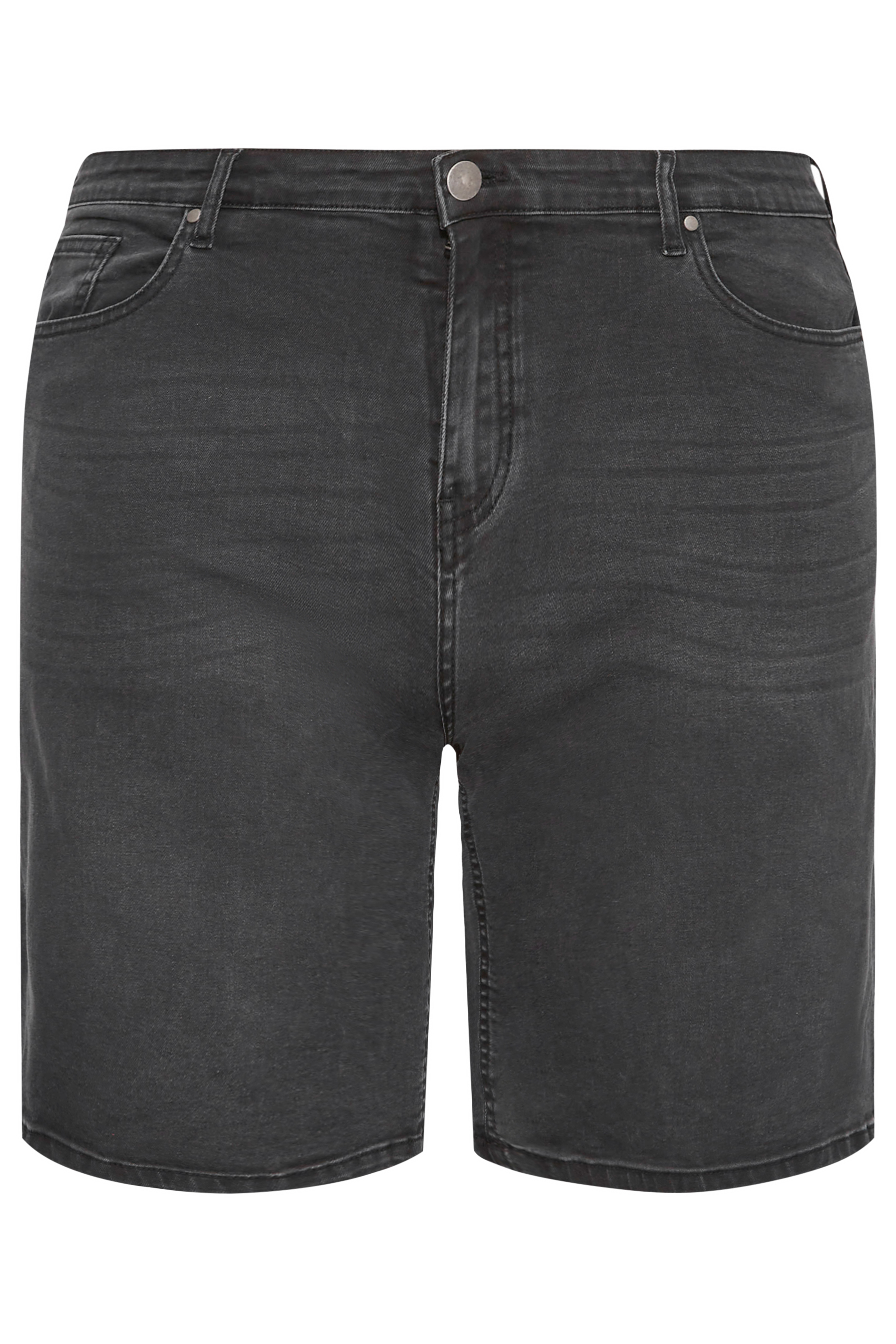 BadRhino Big & Tall Black Washed Denim Shorts | BadRhino 2