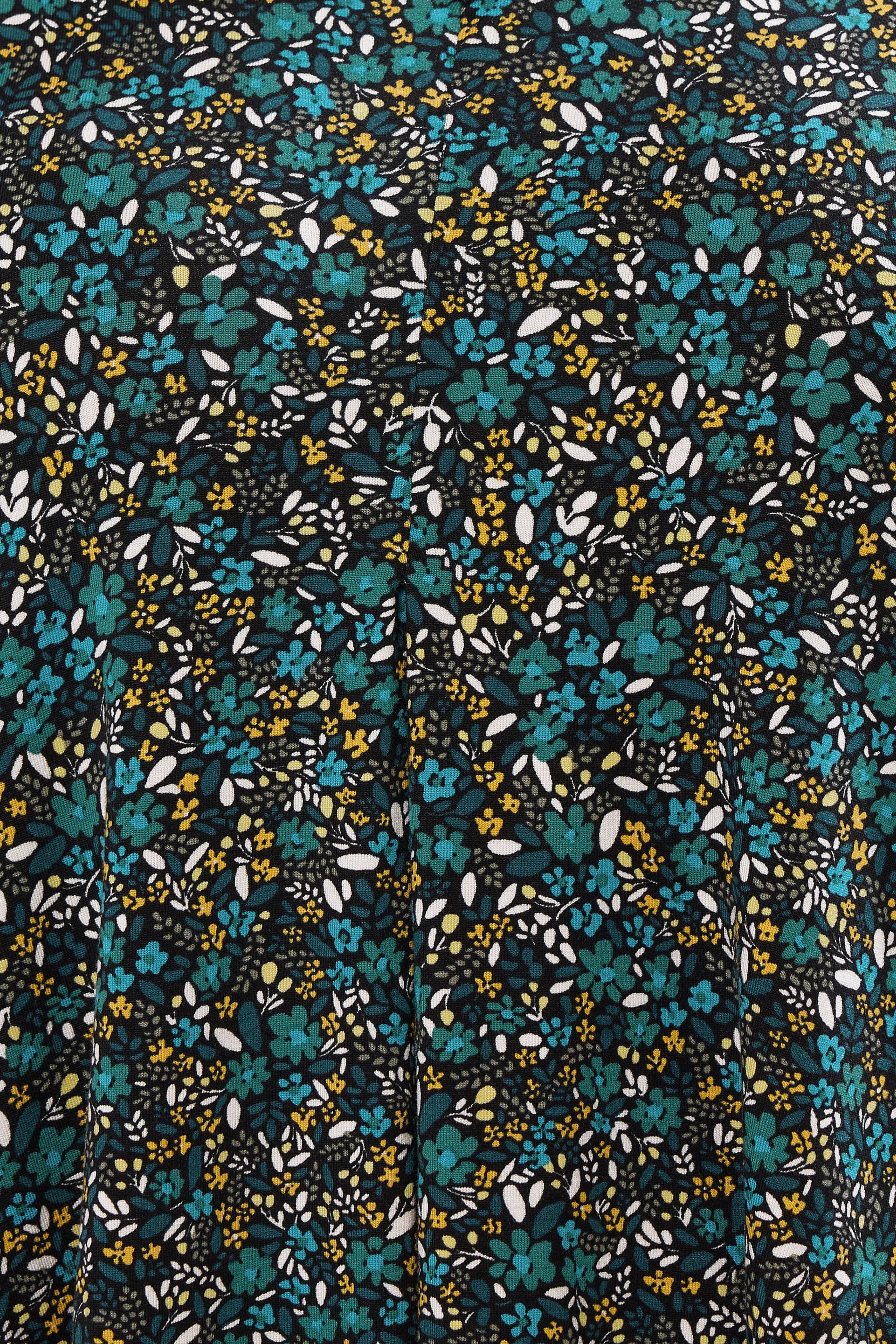 YOURS Plus Size Green & Blue Ditsy Floral Print Pleat Front Top | Yours Clothing 4
