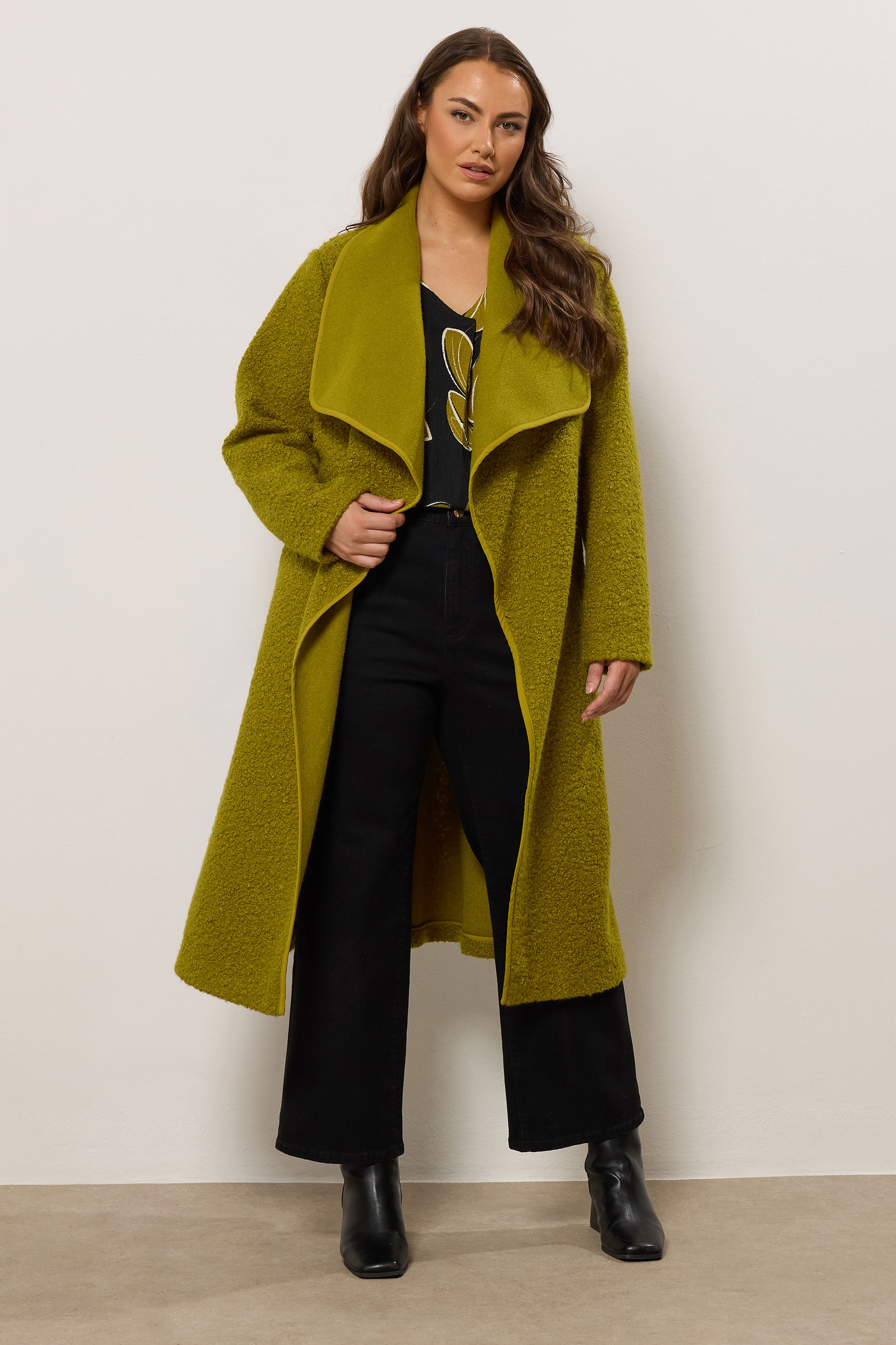 EVANS Plus Size Green Waterfall Coat | Evans 4