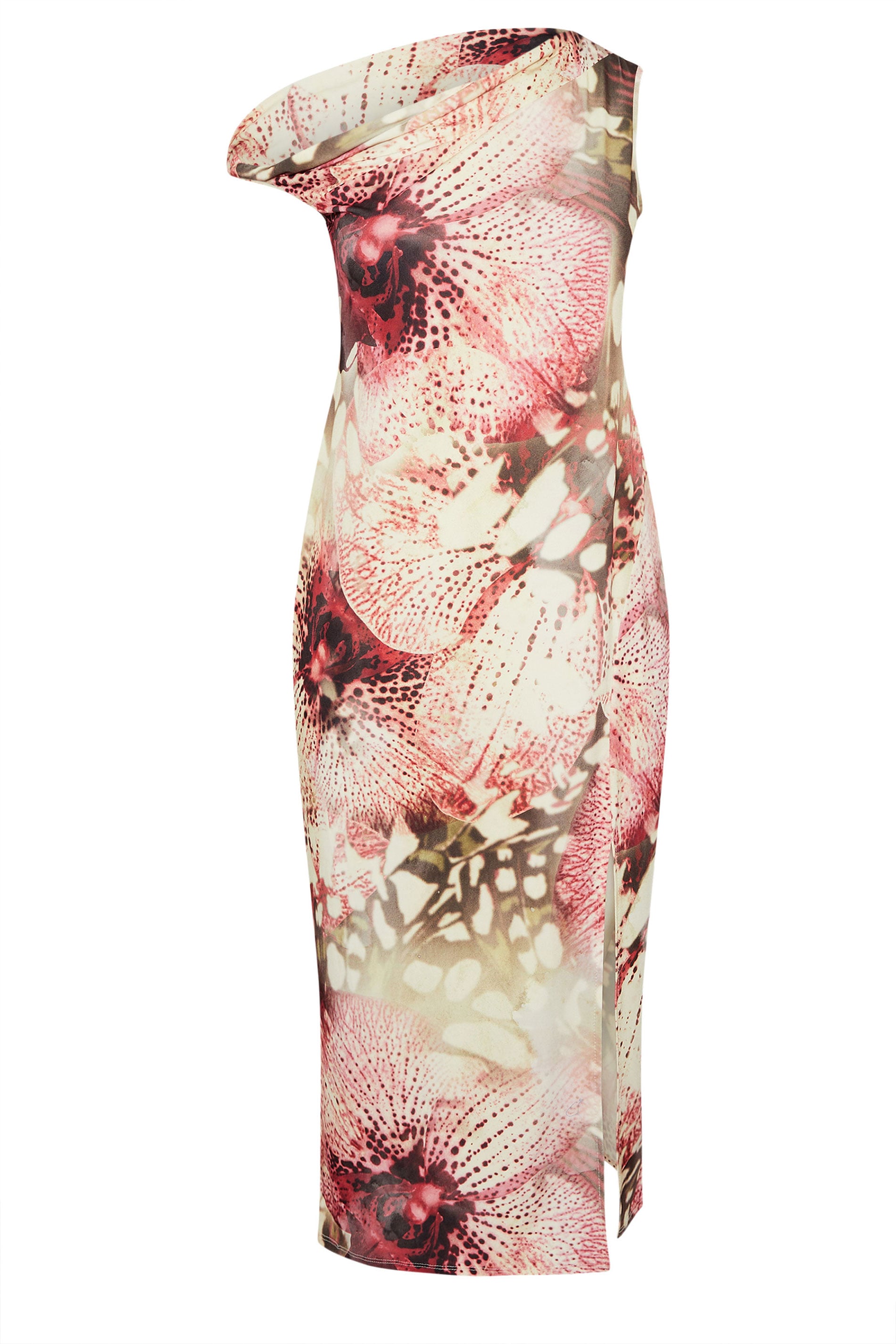 LIMITED COLLECTION Plus Size Natural Brown Butterfly Twist Neck Dress | Yours Clothing 5