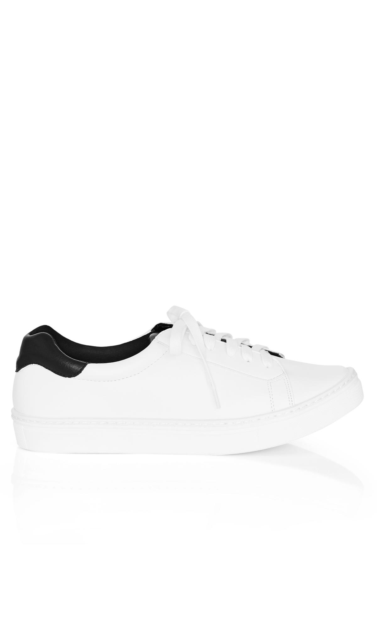 City Chic White & Black WIDE FIT Trainers 3