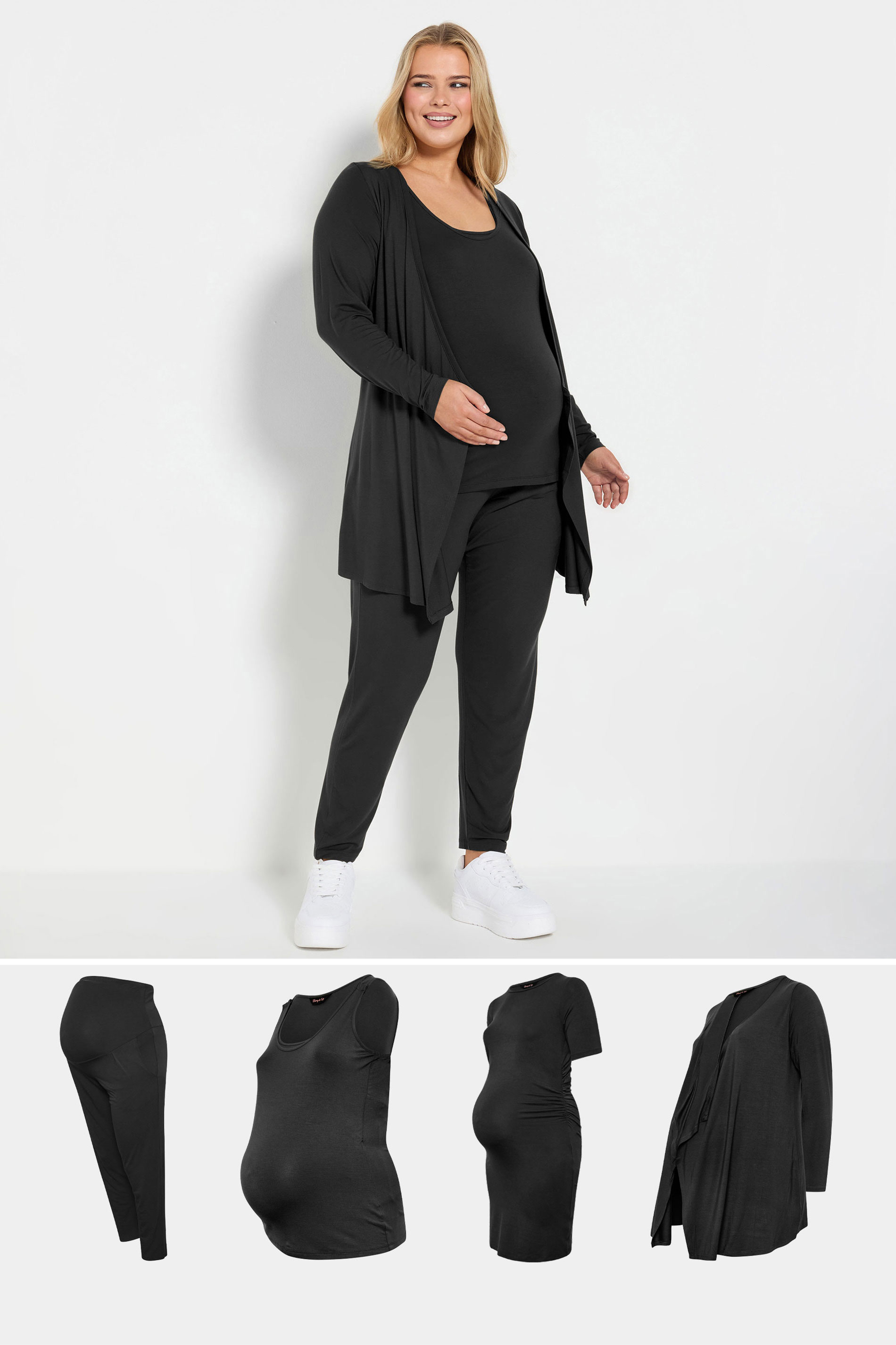  BUMP IT UP MATERNITY Plus Size Black Essentials Kit | Yours Clothing 1