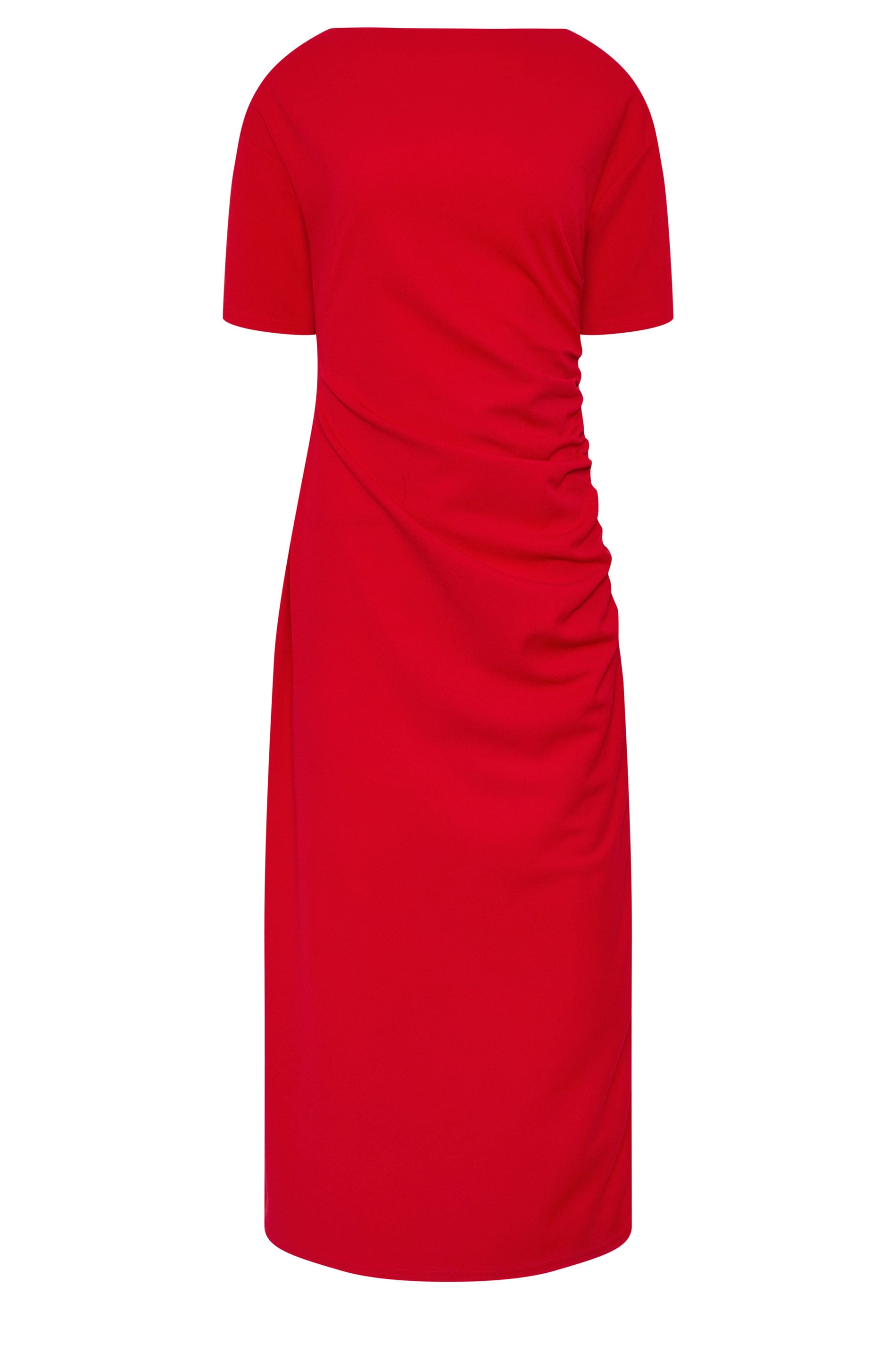 LTS Tall Women's Red Ruched Detail Midi Dress | Long Tall Sally 5