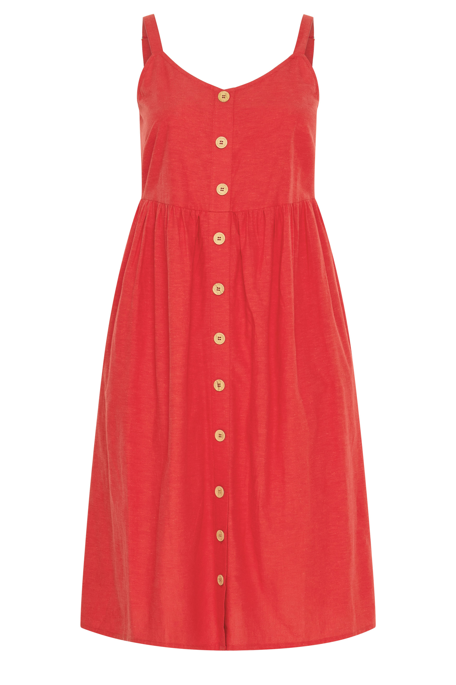 YOURS Plus Size Red Linen Sundress | Yours Clothing 5