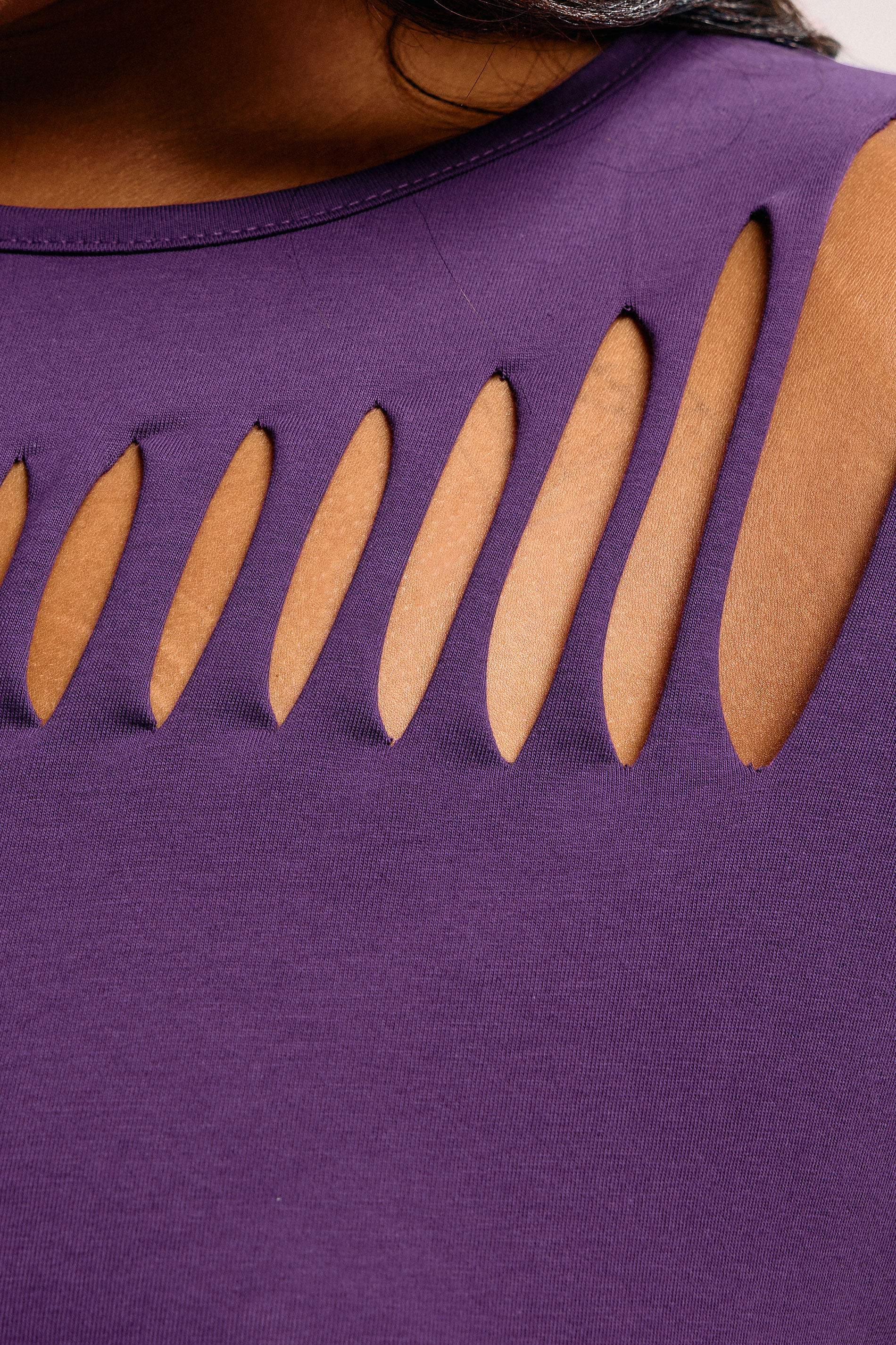 YOURS Plus Size Purple Slash Detail Top | Yours Clothing 4