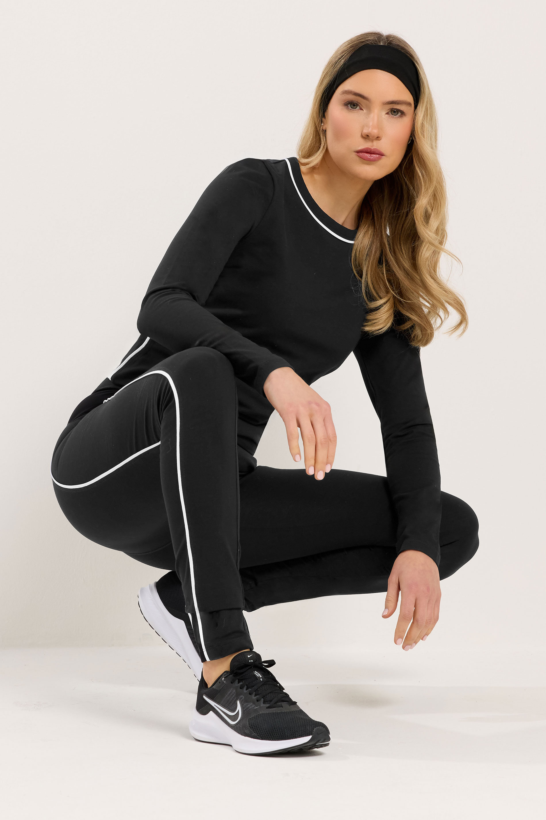 LTS Tall Women's Black Active Piped Leggings | Long Tall Sally 3