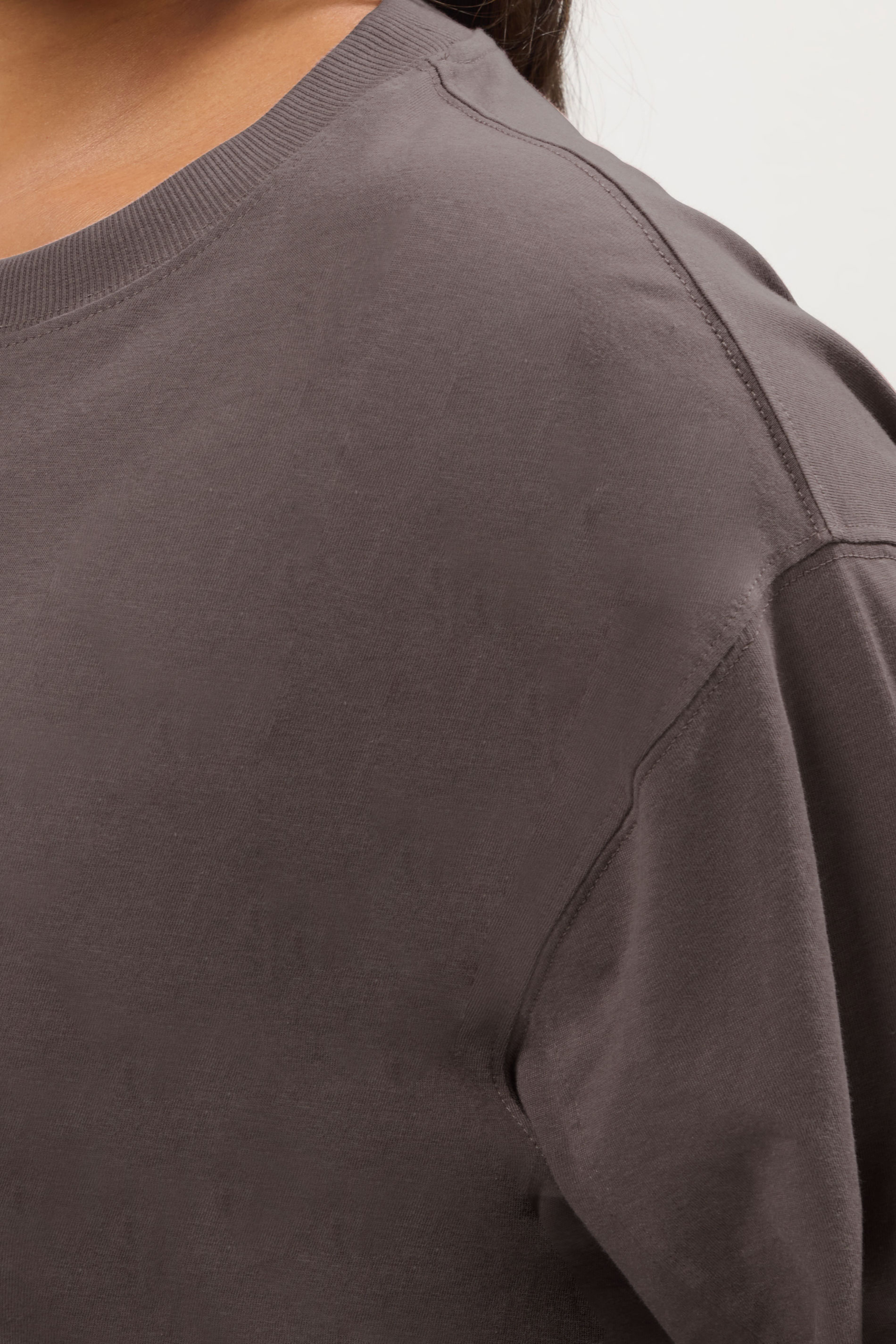 YOURS Plus Size Mocha Brown Seam Detail Oversized Top | Yours Clothing 4