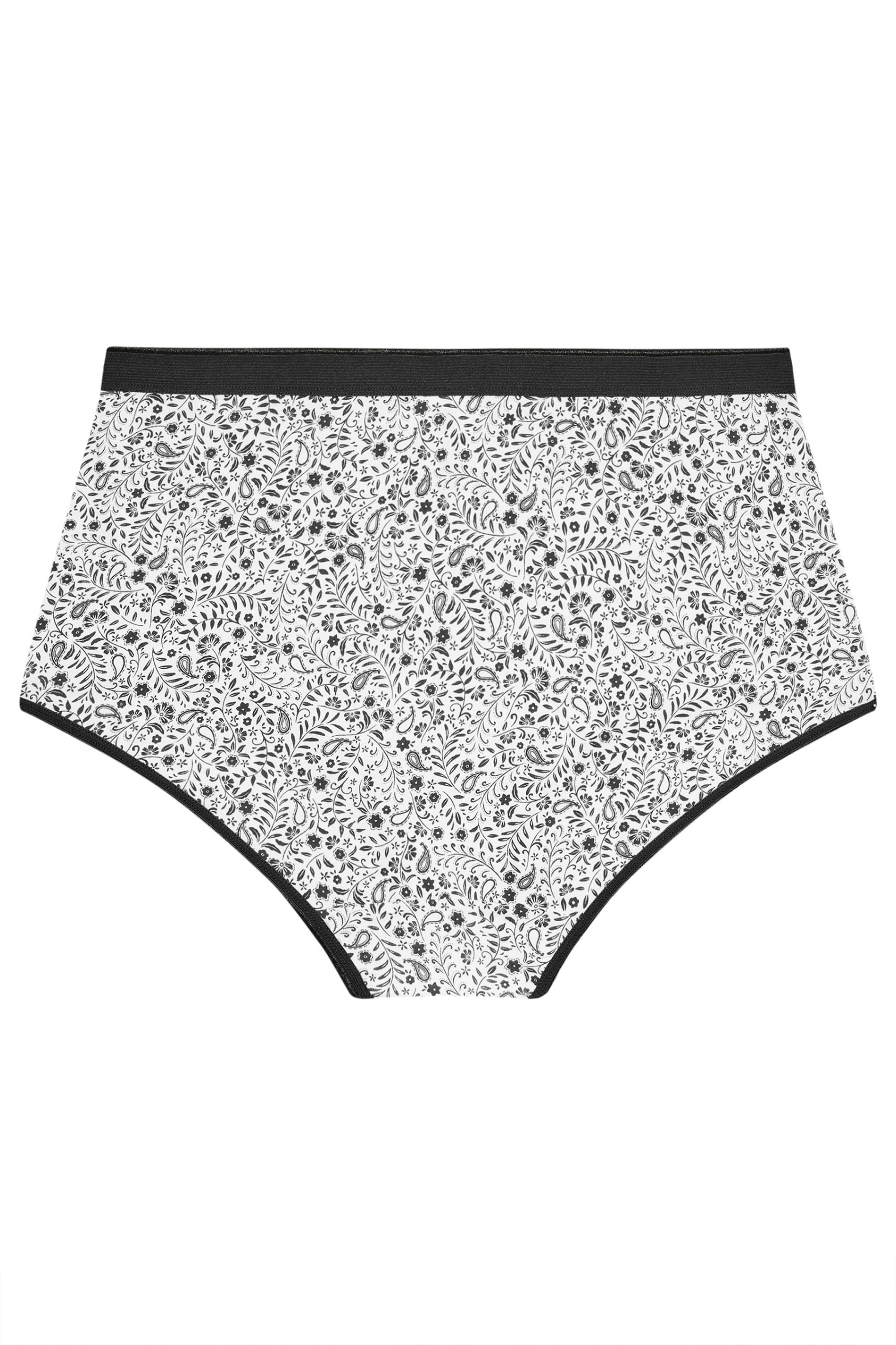 YOURSET 5 PACK Plus Size Black Paisley Print Full Briefs | Yours Clothing 11