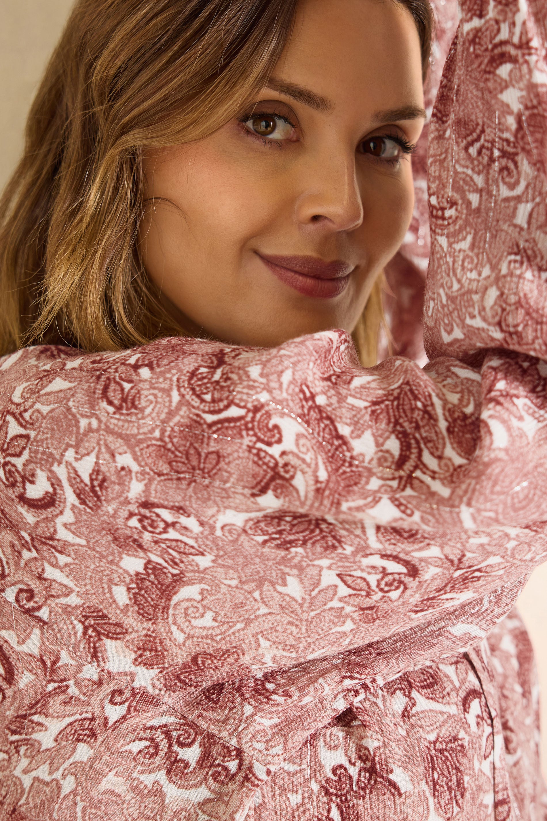 EVANS Plus Size Pink Paisley Long Sleeve Blouse | Evans 4