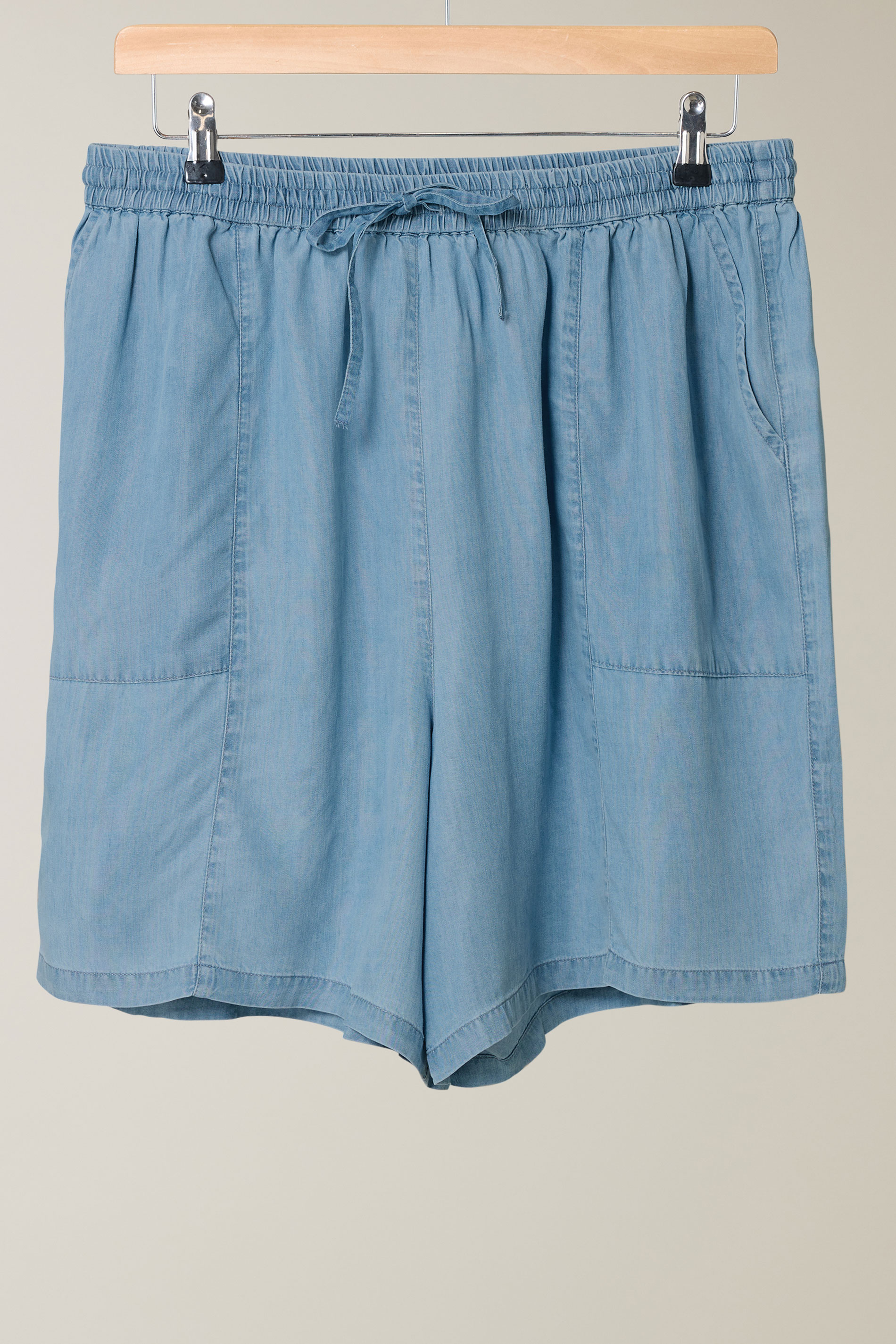 EVANS Plus Size Light Blue Lyocell Denim Shorts | Evans 6