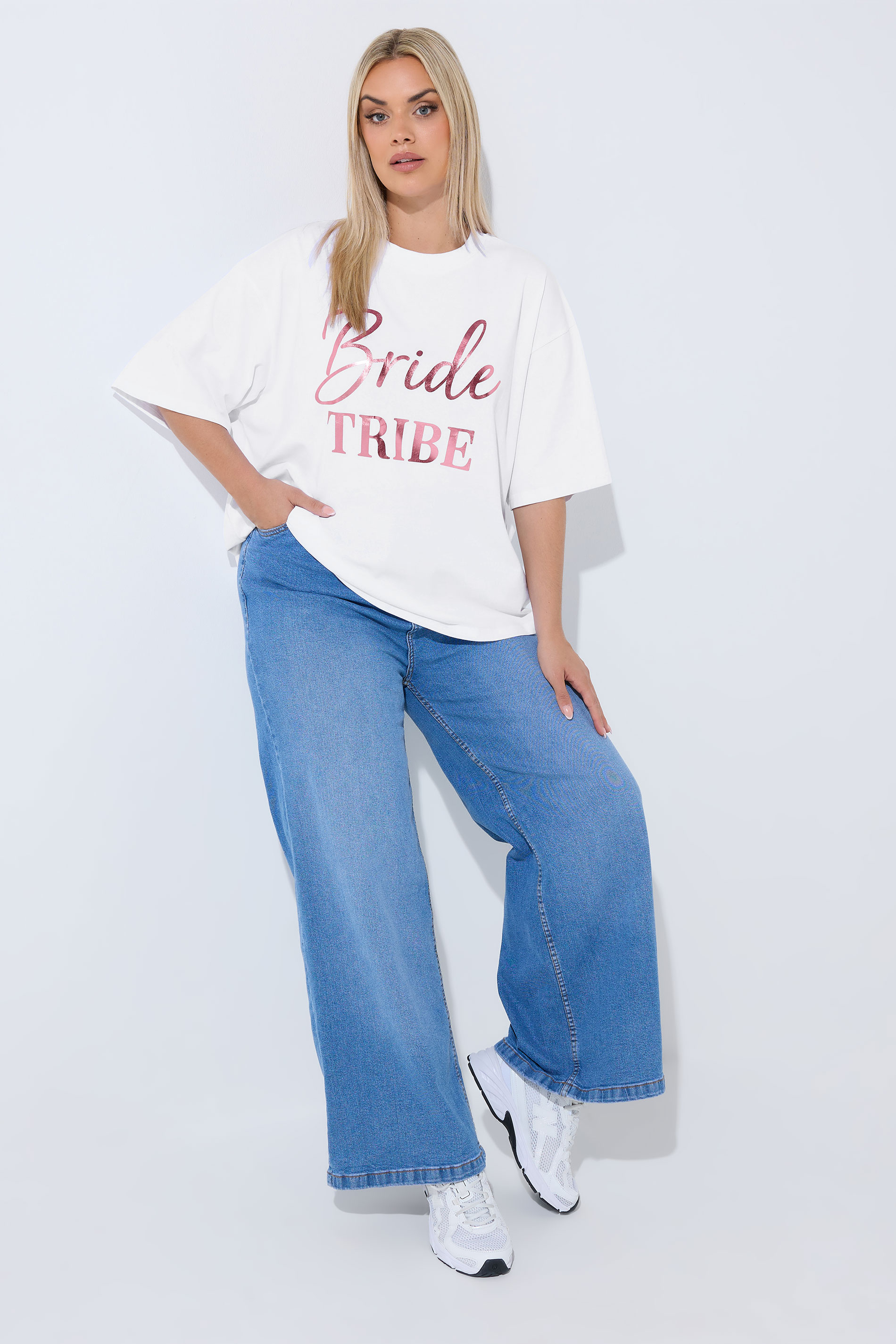 LIMITED COLLECTION Plus Size White 'Bride To Be' Metallic T-Shirt | Yours Clothing 2