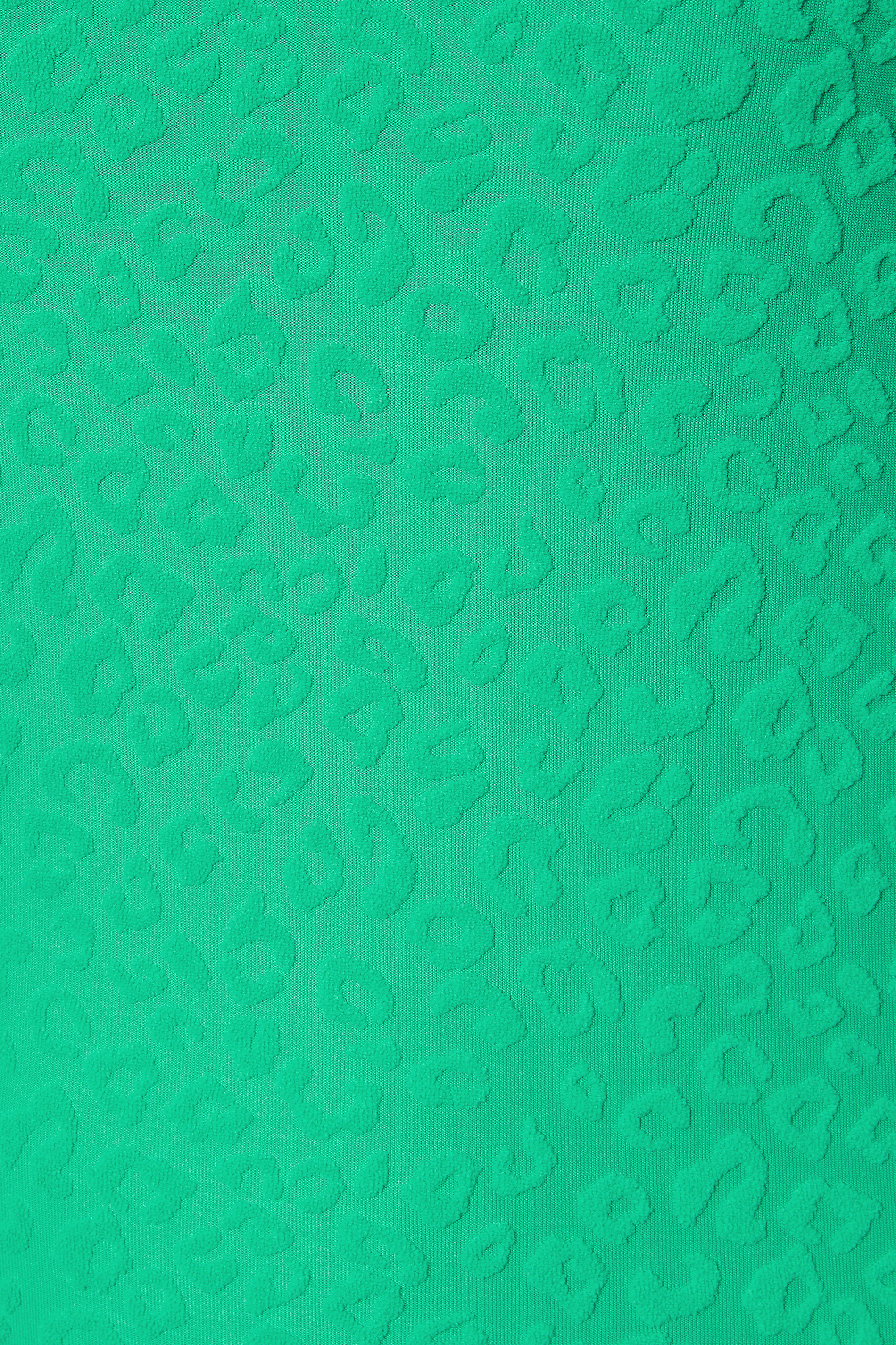 YOURS Plus Size Green Towelling Embossed Animal Swimsuit | Yours Clothing 6