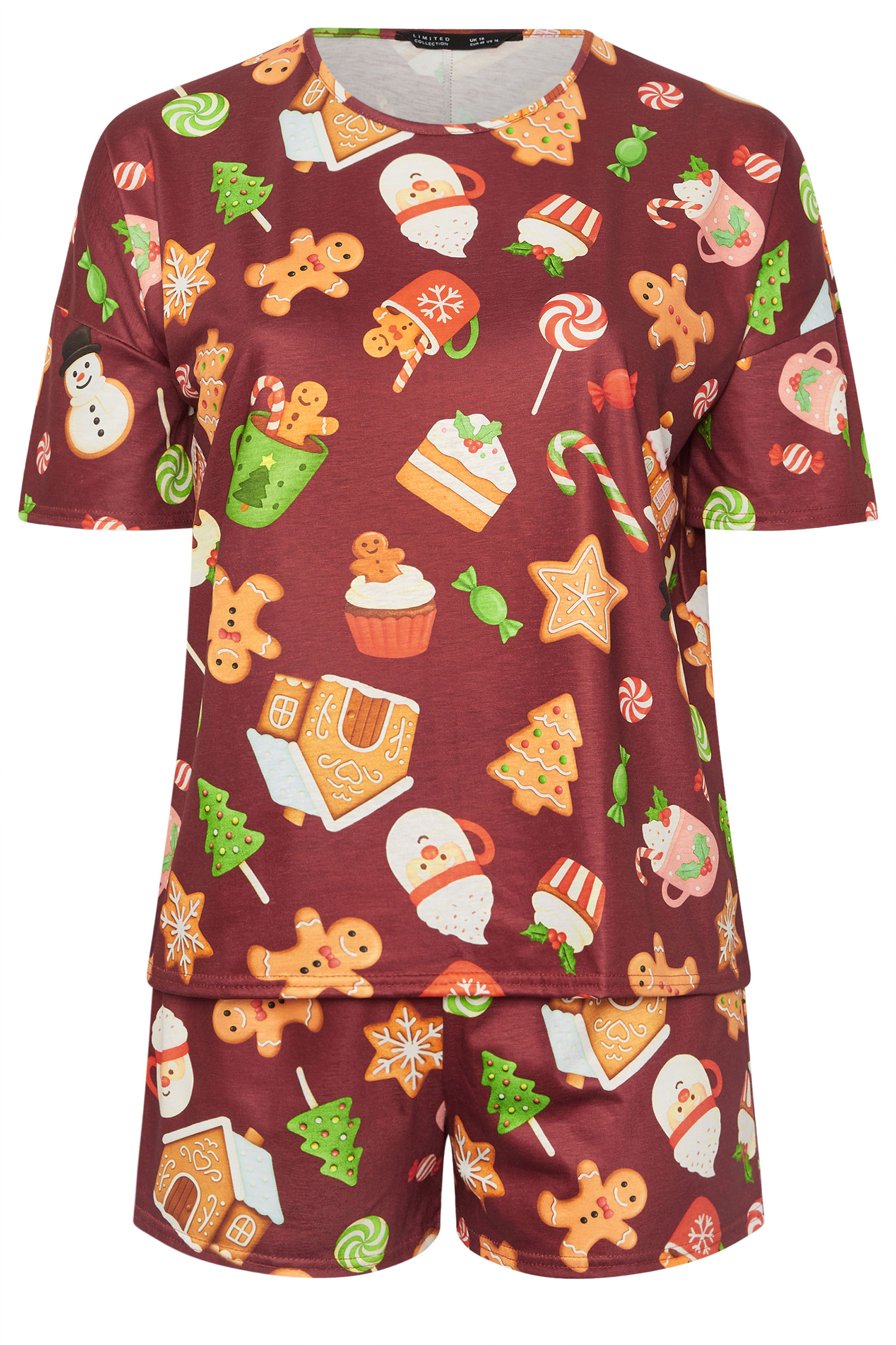 LIMITED COLLECTION Plus Size Pink Tiger Bow Christmas Novelty Pyjama Set | Yours Clothing 5