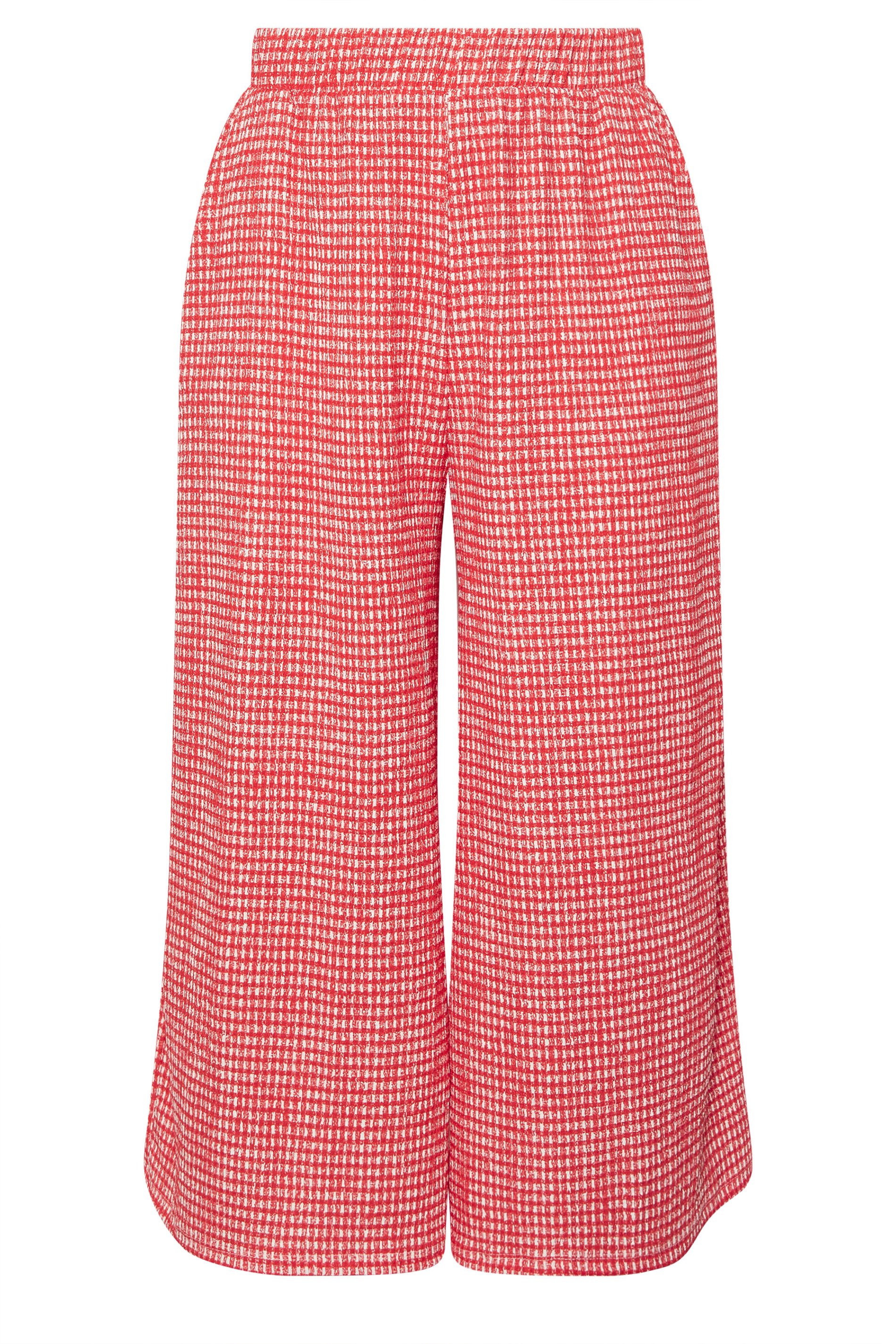 YOURS Plus Size Red Gingham Crinkle Midaxi Culottes | Yours Clothing 5