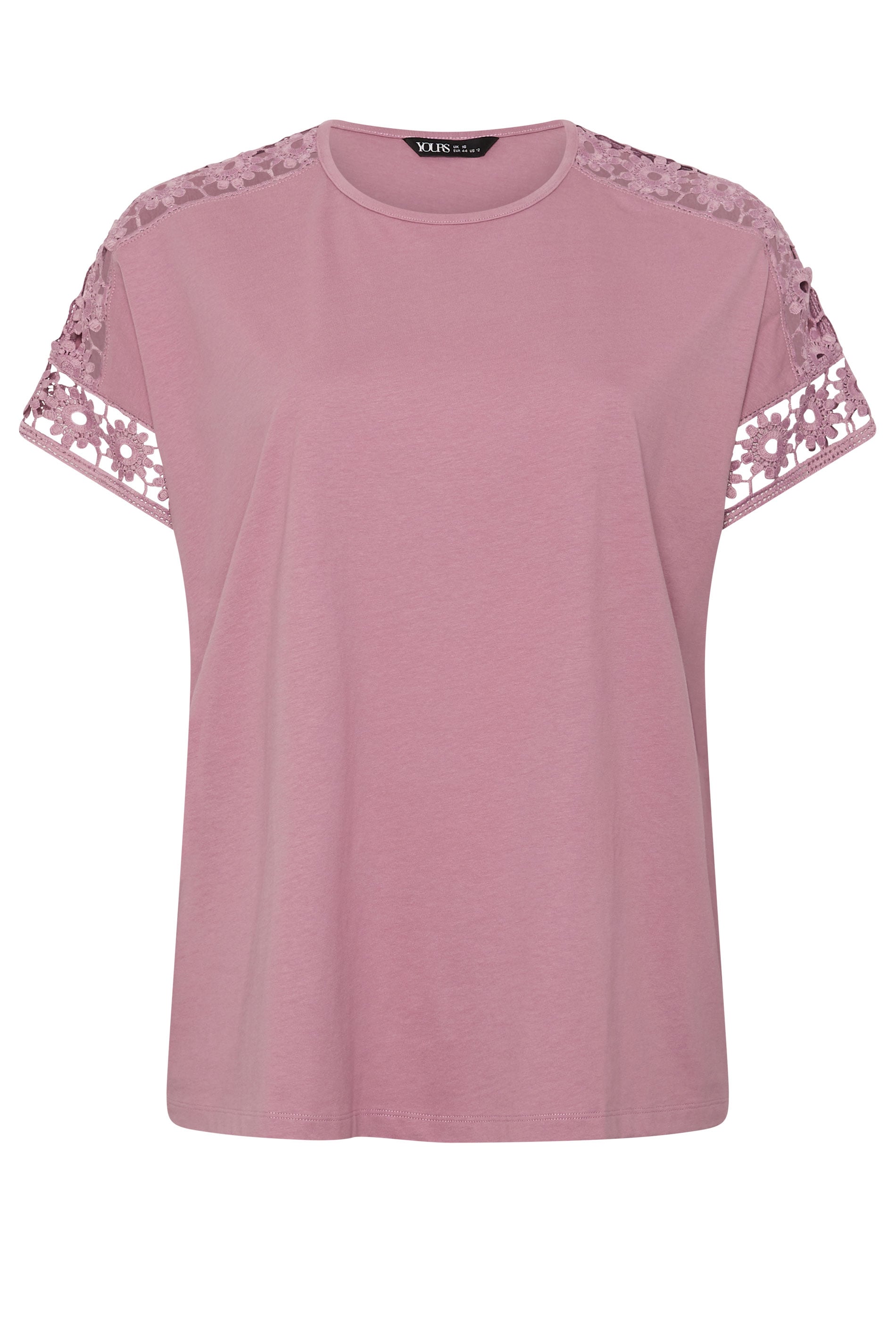 YOURS Plus Size Pink Crochet T-Shirt | Yours Clothing 5