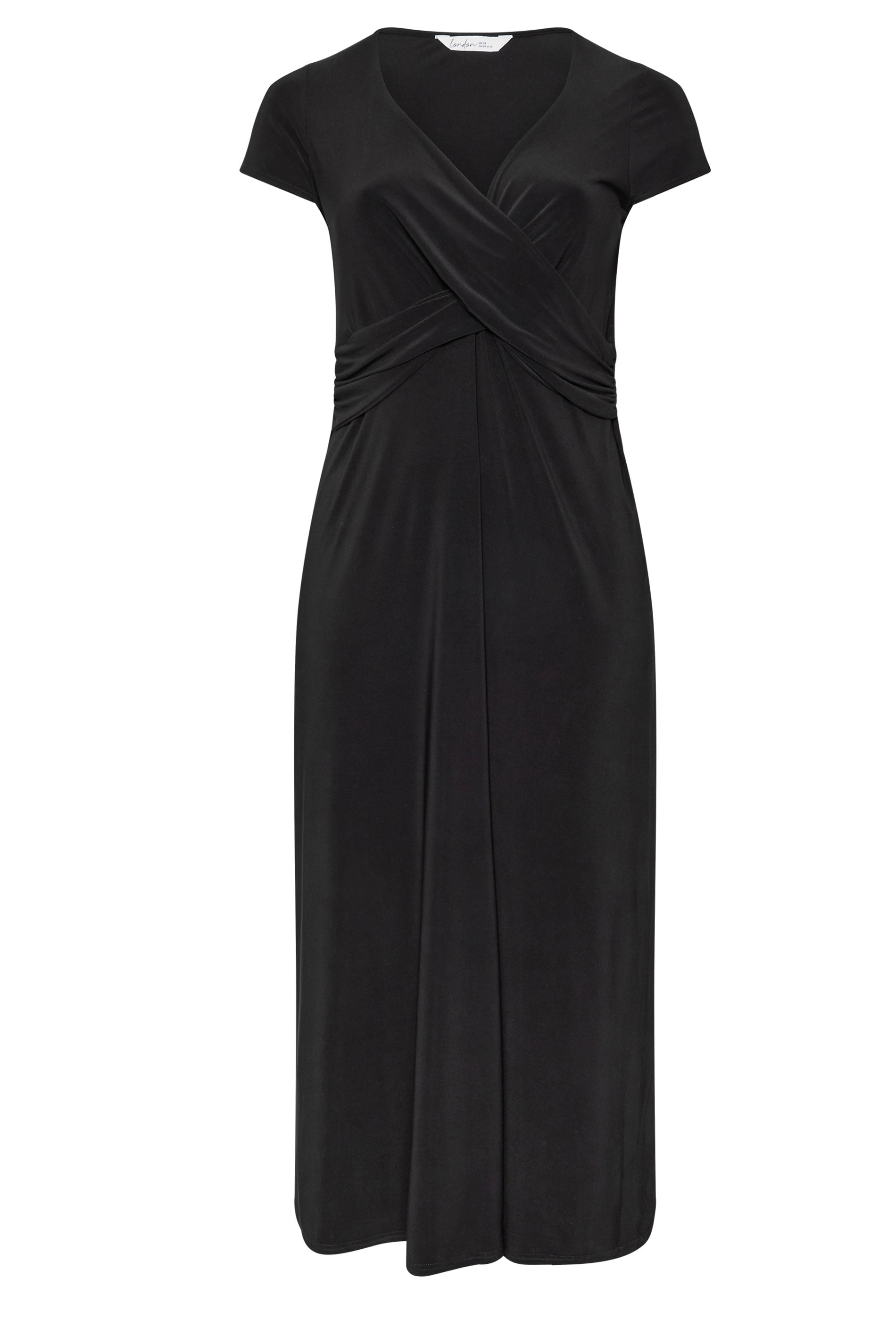 YOURS LONDON Plus Size Black Twist Front Dress | Yours Clothing 1