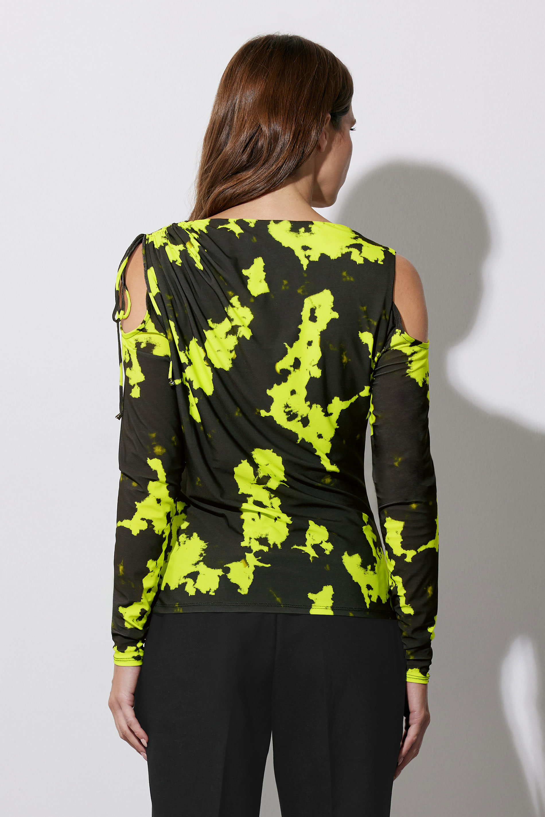 STAR Black & Yellow Ruched Cold Shoulder Top | StarByJM 2