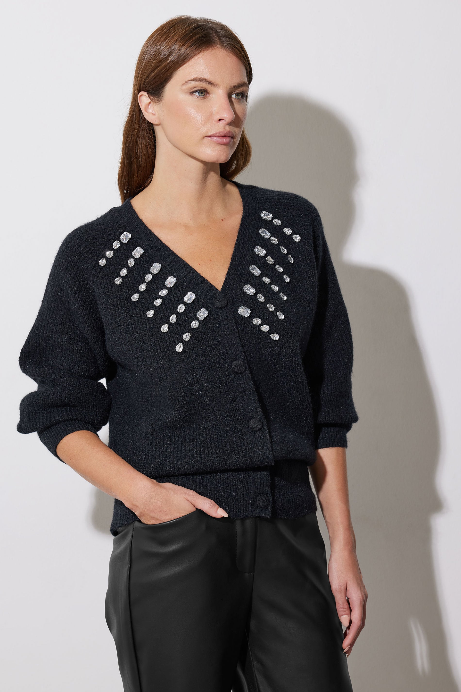 STAR Black Gem Embellished Cardigan | StarByJM 3