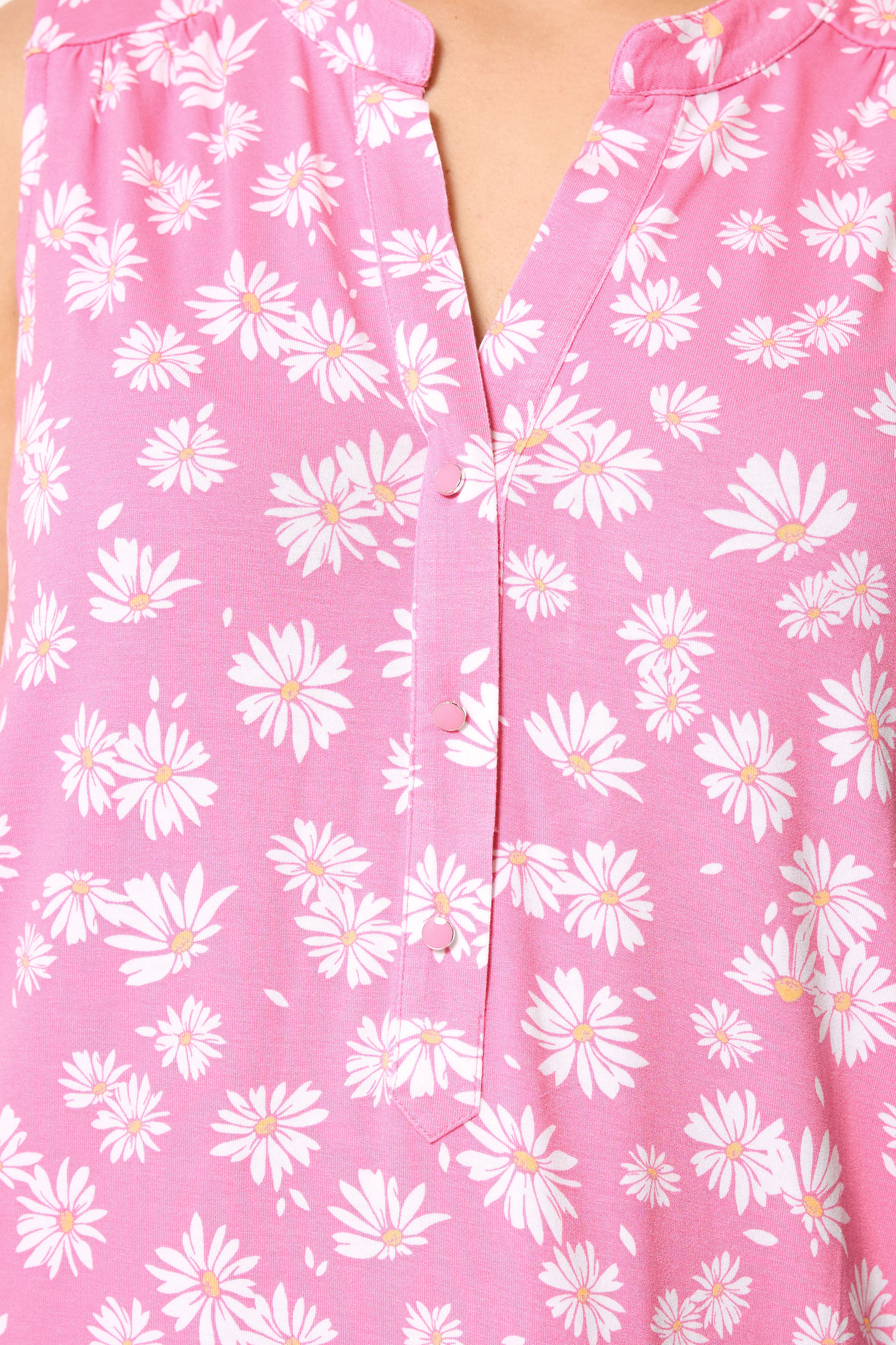 YOURS Plus Size Pink Daisy Sleeveless Swing Blouse | Yours Clothing 4