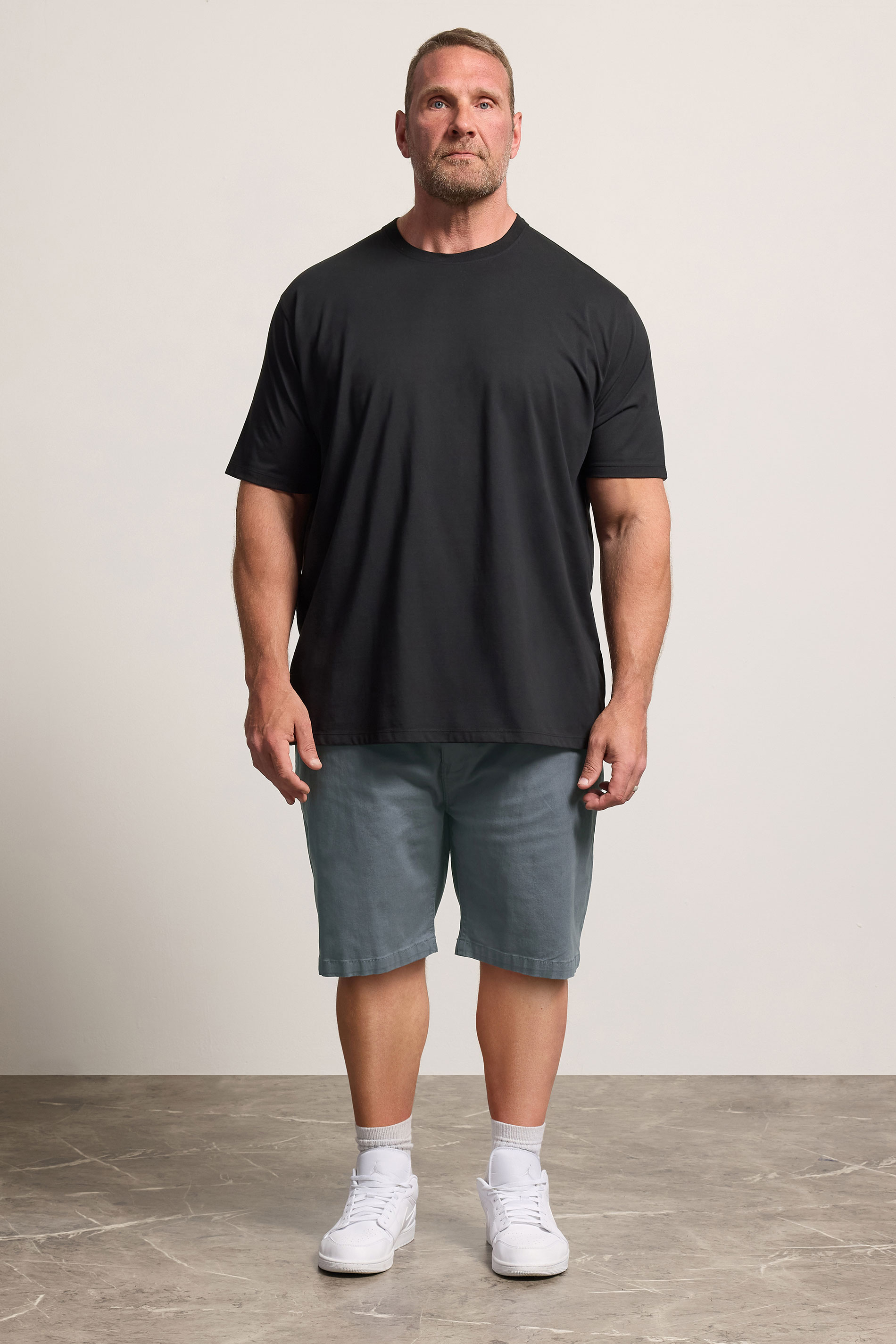 D555 Big & Tall Grey Stretch Shorts | BadRhino 1