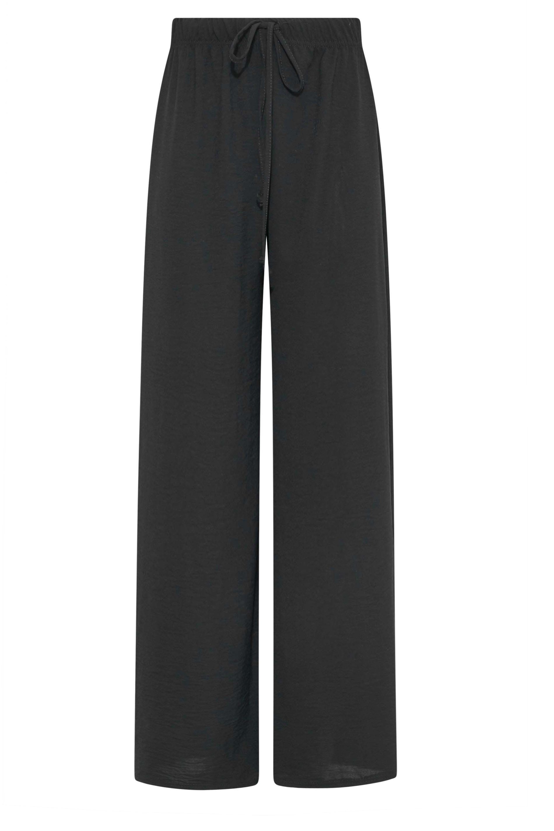 LTS Tall Black Crepe Wide Leg Trousers | Long Tall Sally 5