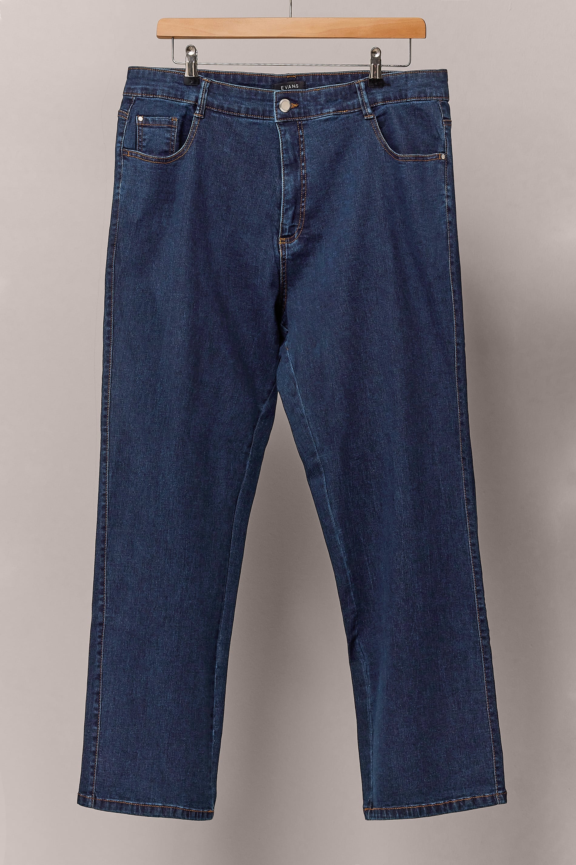 EVANS Plus Size Indigo Blue Straight Leg Jeans | Evans 5