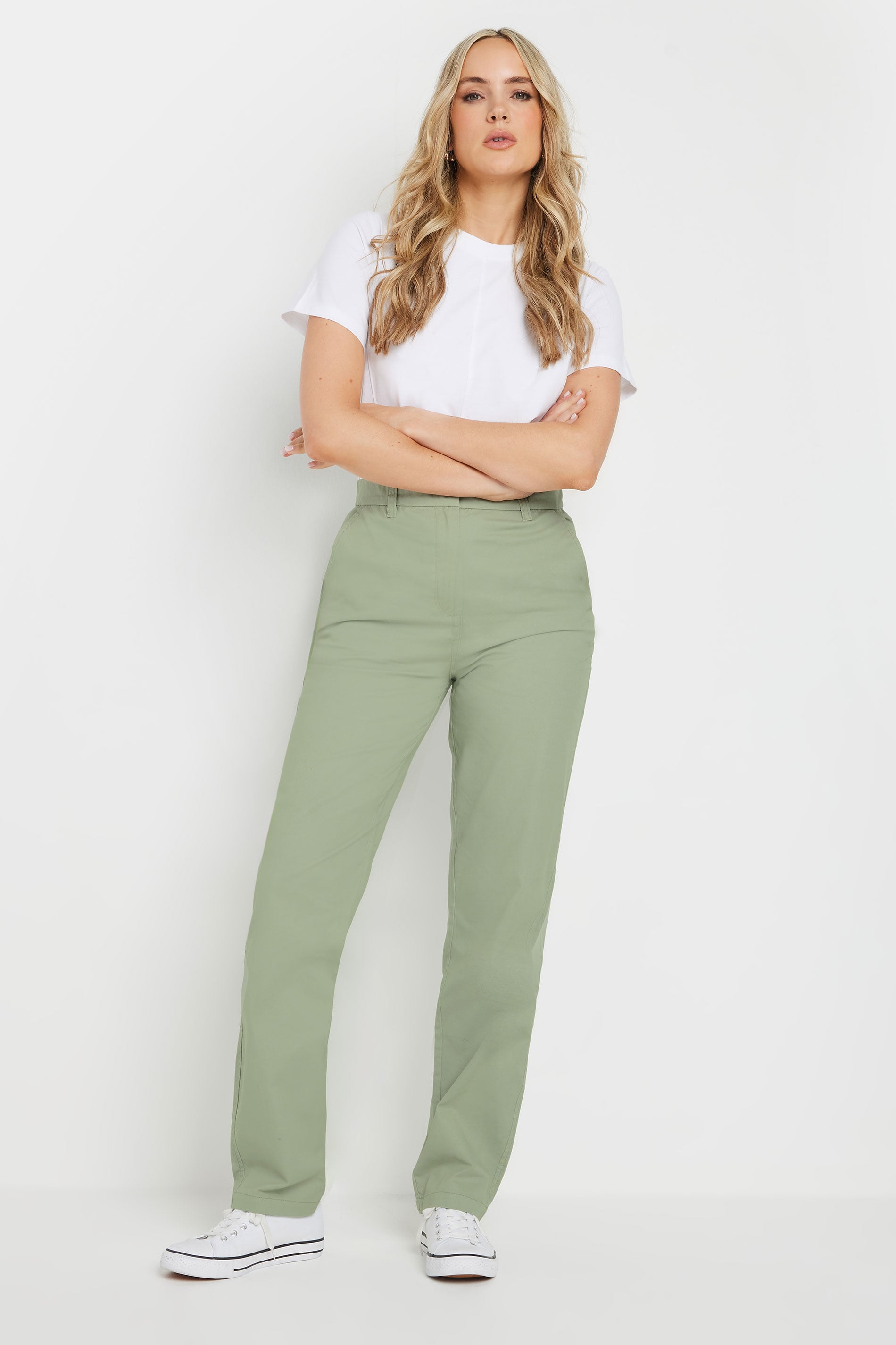 LTS Tall Sage Green Cotton Chino Jeans | Long Tall Sally 3
