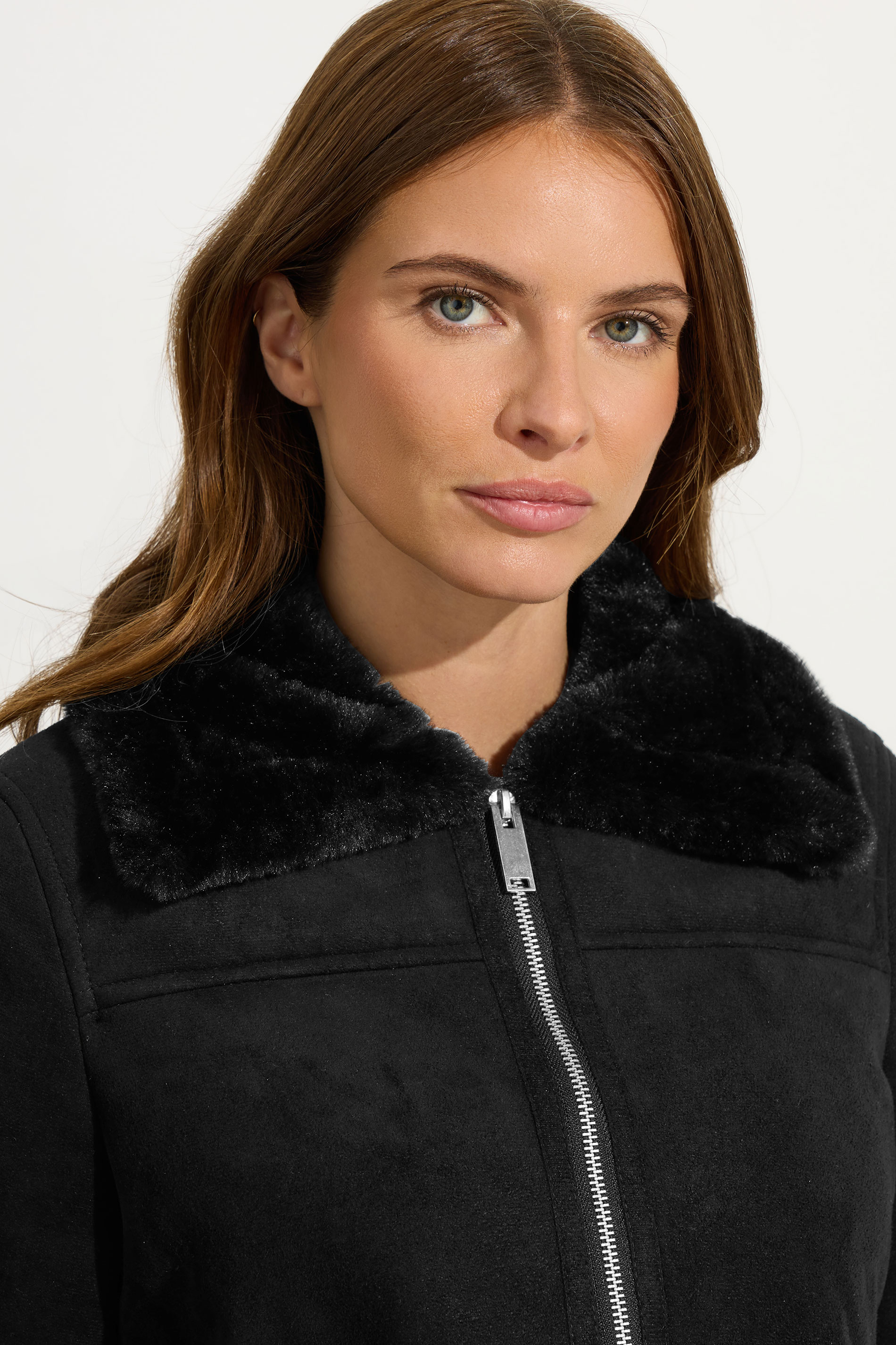 M&Co Black Faux Suede Aviator Jacket  6