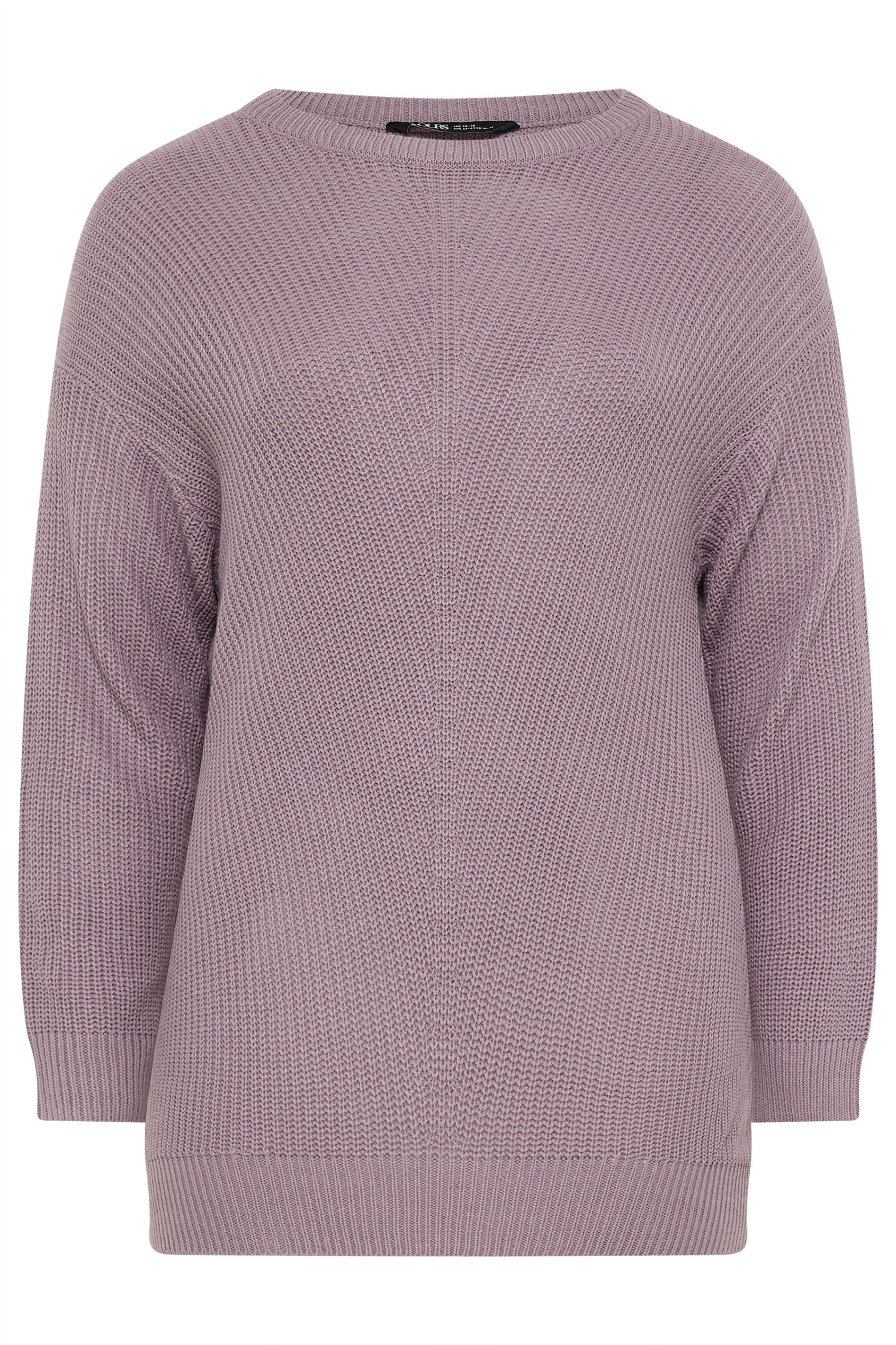 YOURS Plus Size Light Purple Essential Knitted Jumper | Yours Clothing 5
