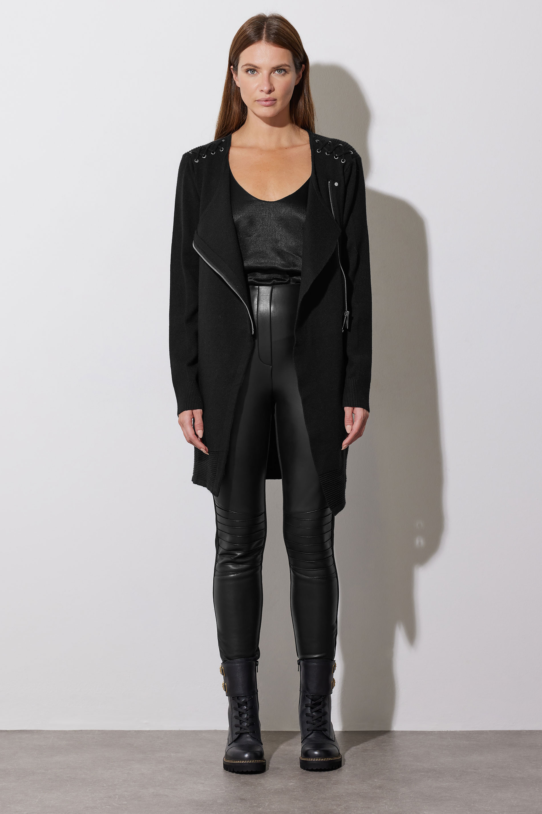 STAR Black Eyelet Detail Zip Cardigan | STAR x JM 4