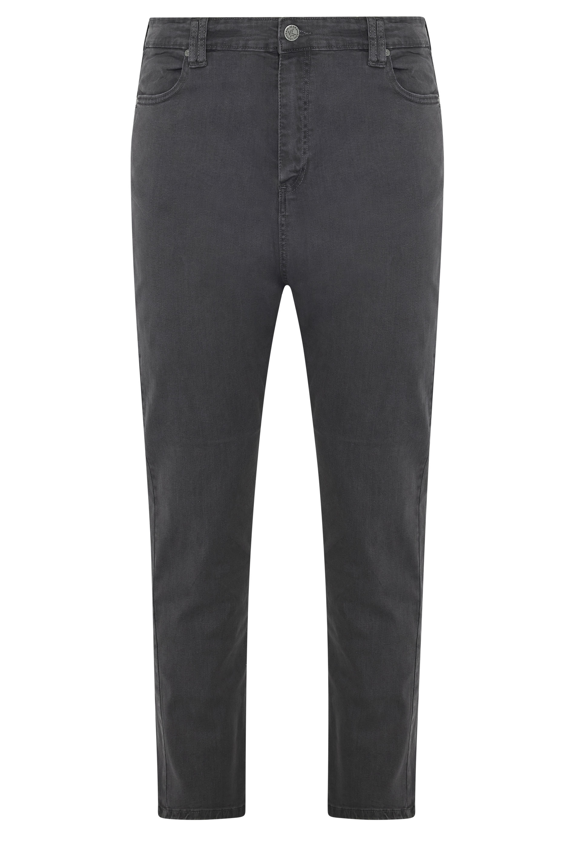 KAM Big & Tall Charcoal Grey Stretch Jeans | BadRhino 1