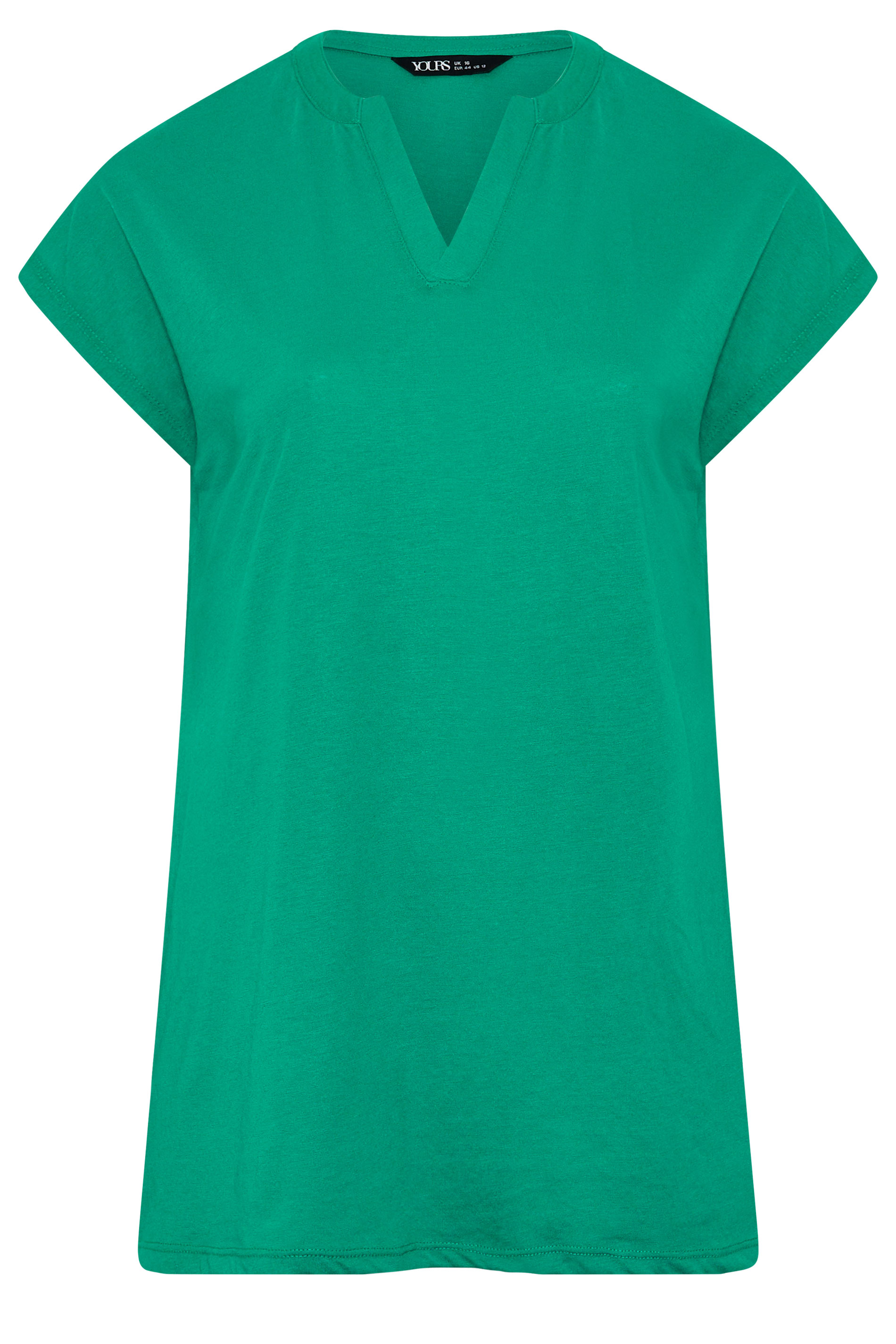 YOURS Plus Size Green Notch Neck T-Shirt | Yours Clothing 5