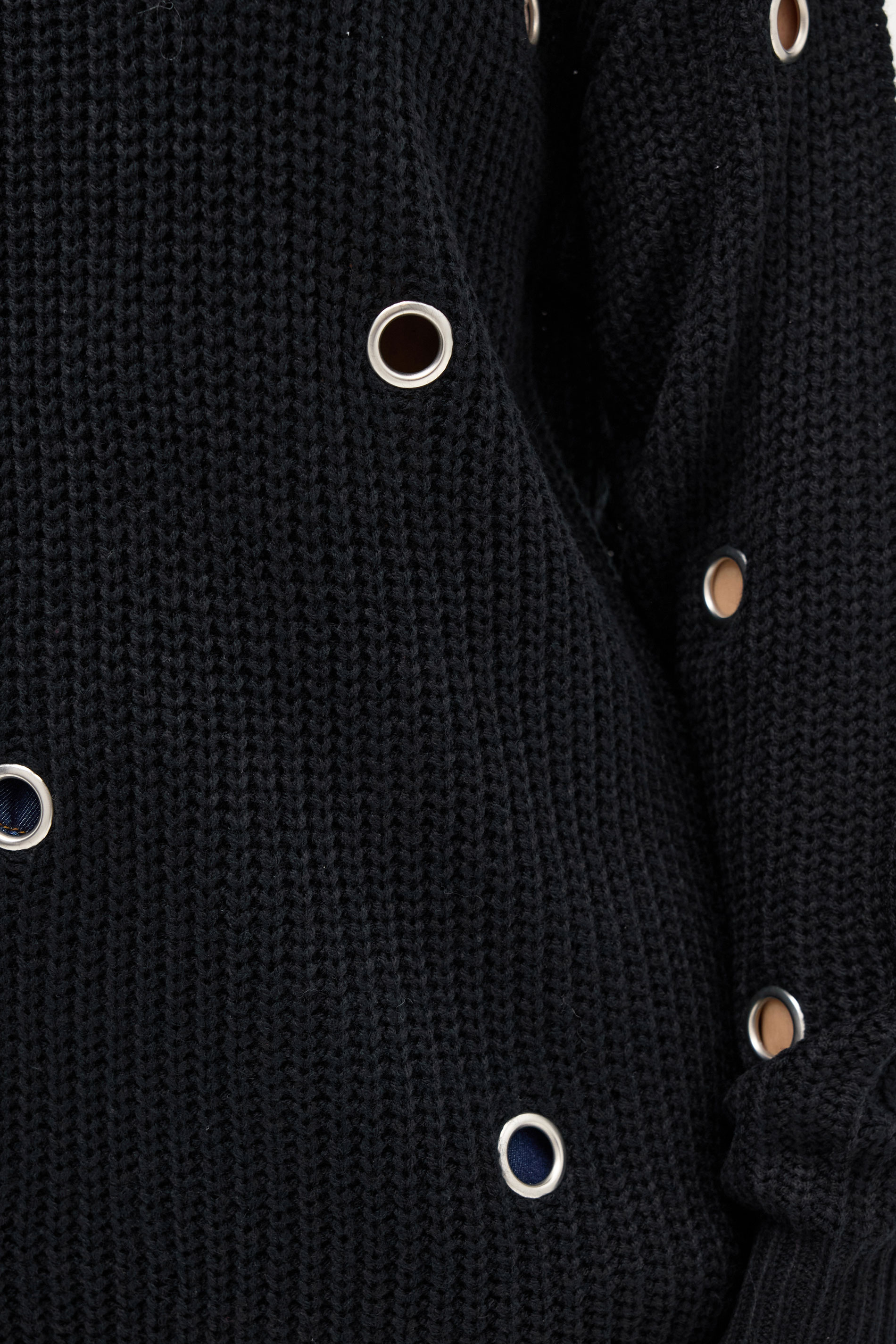 LTS Tall Black Knitted Eyelet Jumper | Long Tall Sally 4