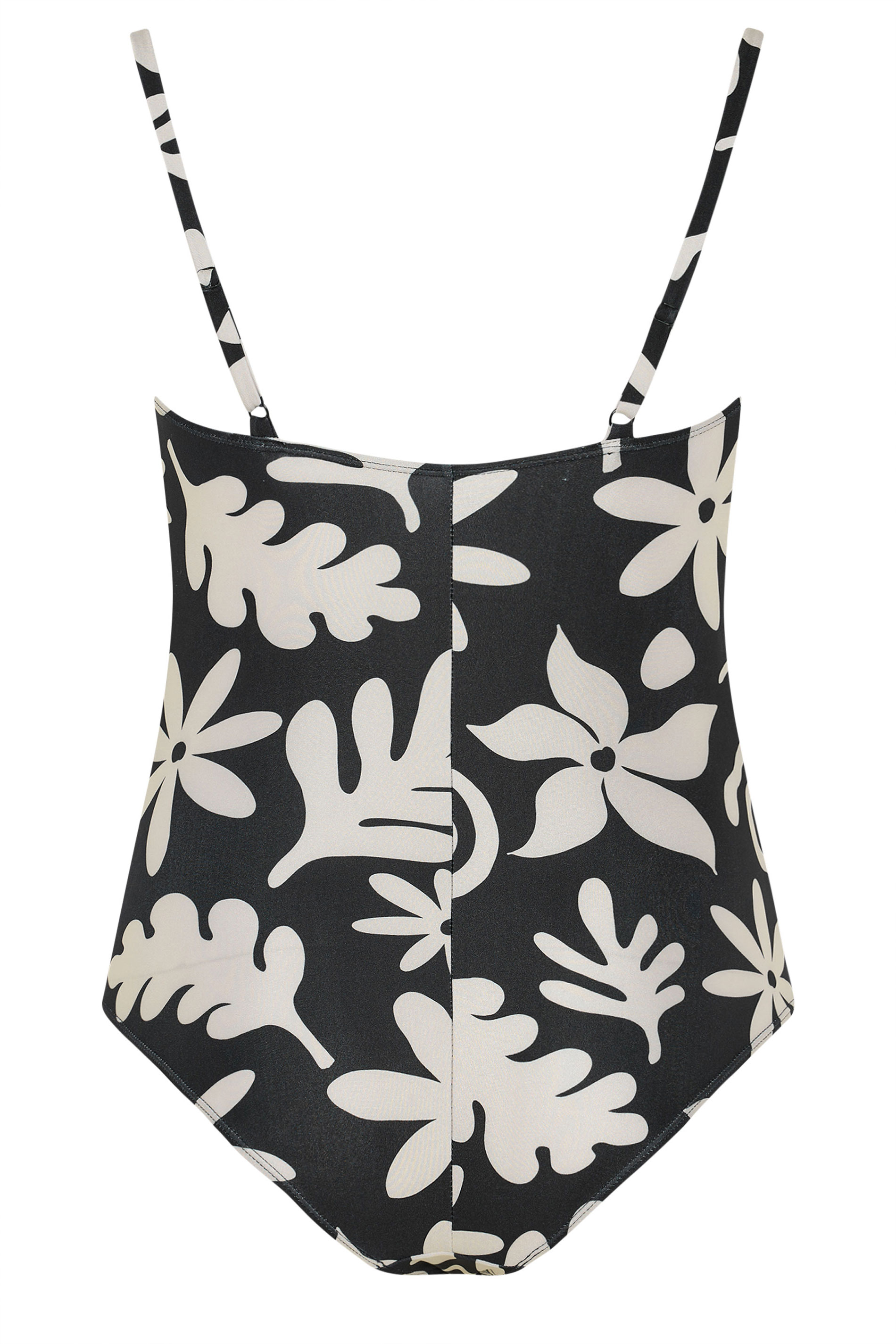 YOURS Plus Size Black Abstract Floral Print Swimsuit | Yours Clothing 9