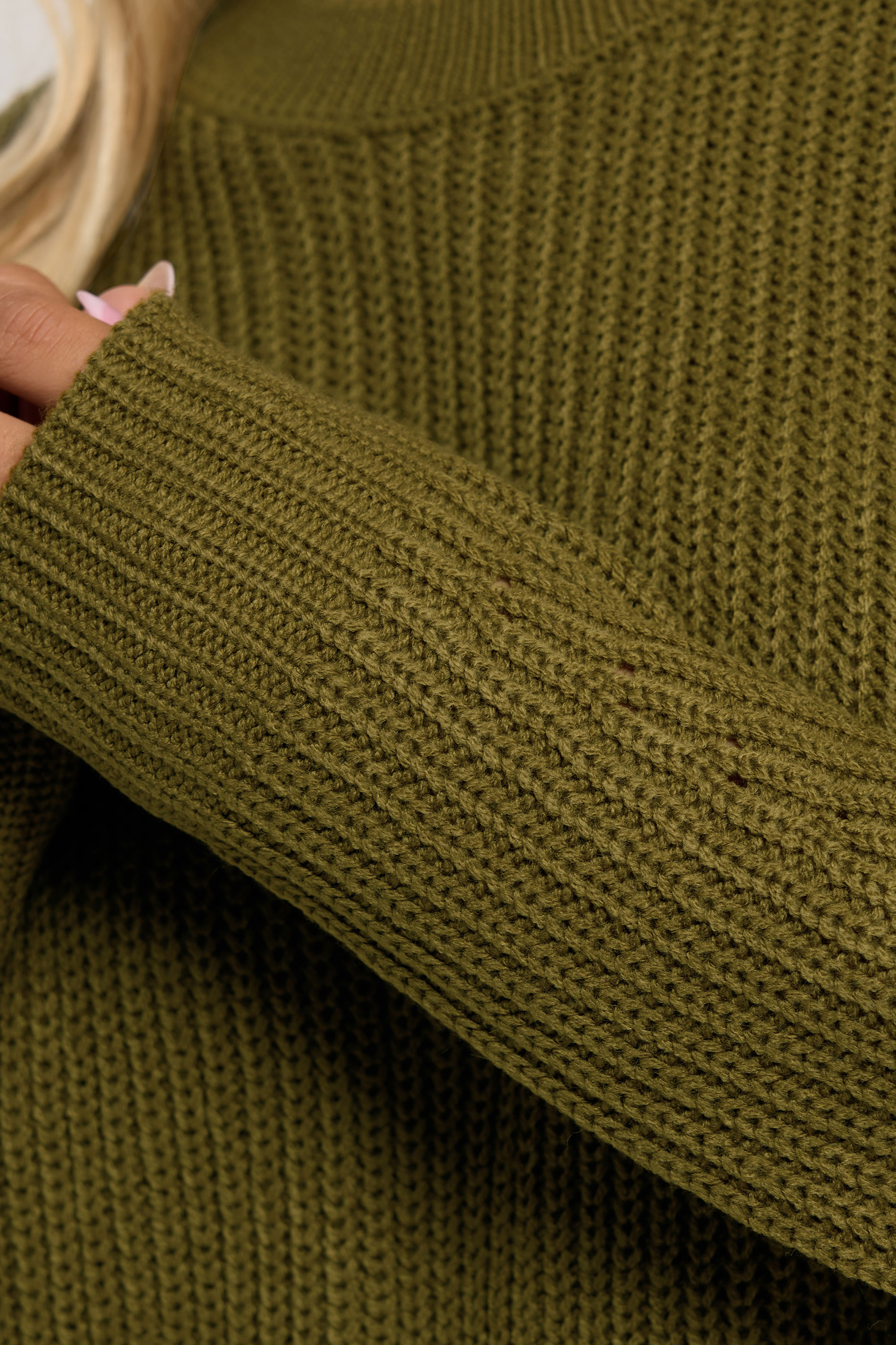 YOURS Plus Size Olive Green Drop Shoulder Jumper | Yours Clothing 6