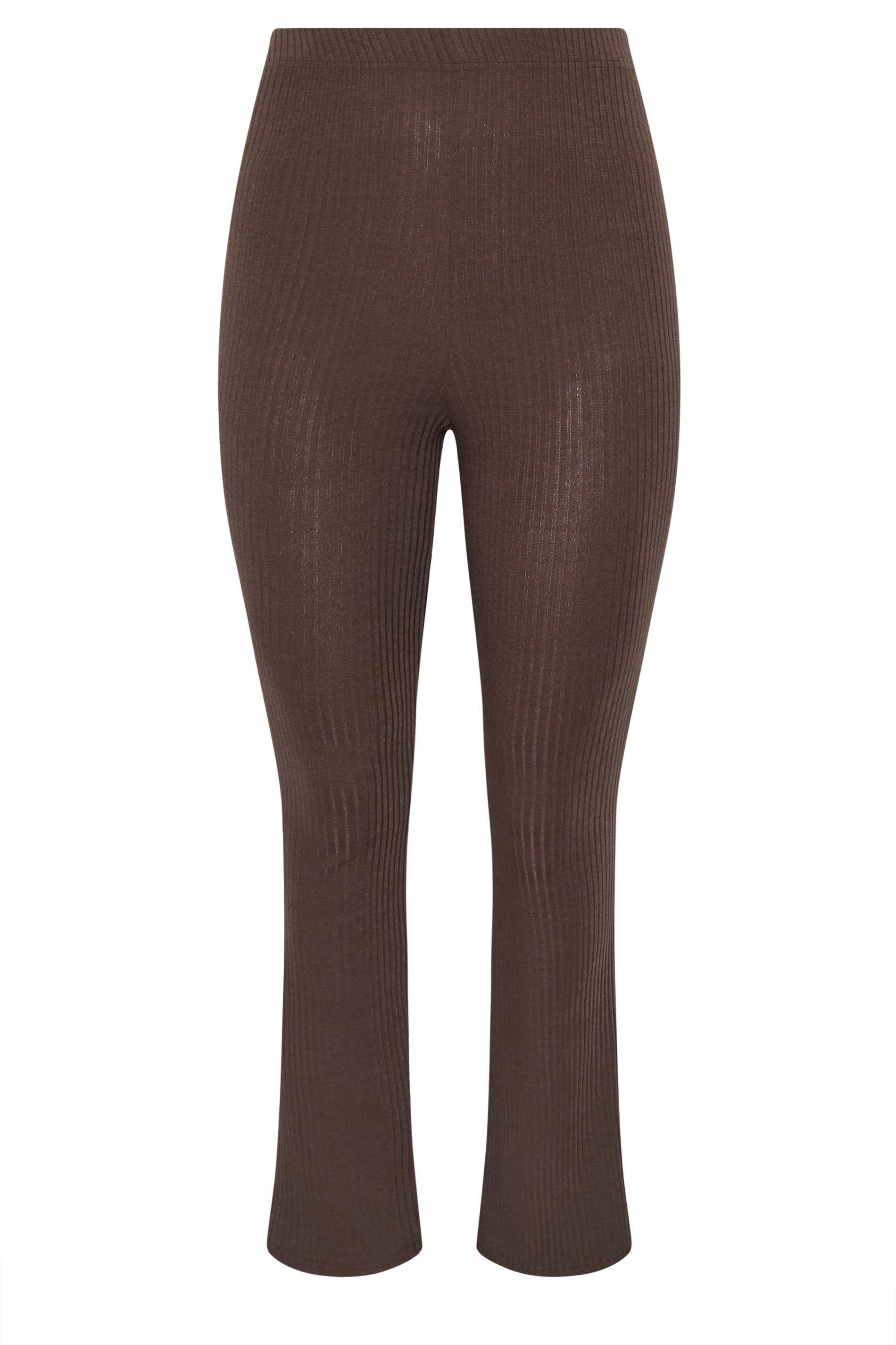 YOURS Plus Size Chocolate Brown Flare Leggings | Yours Clothing 5