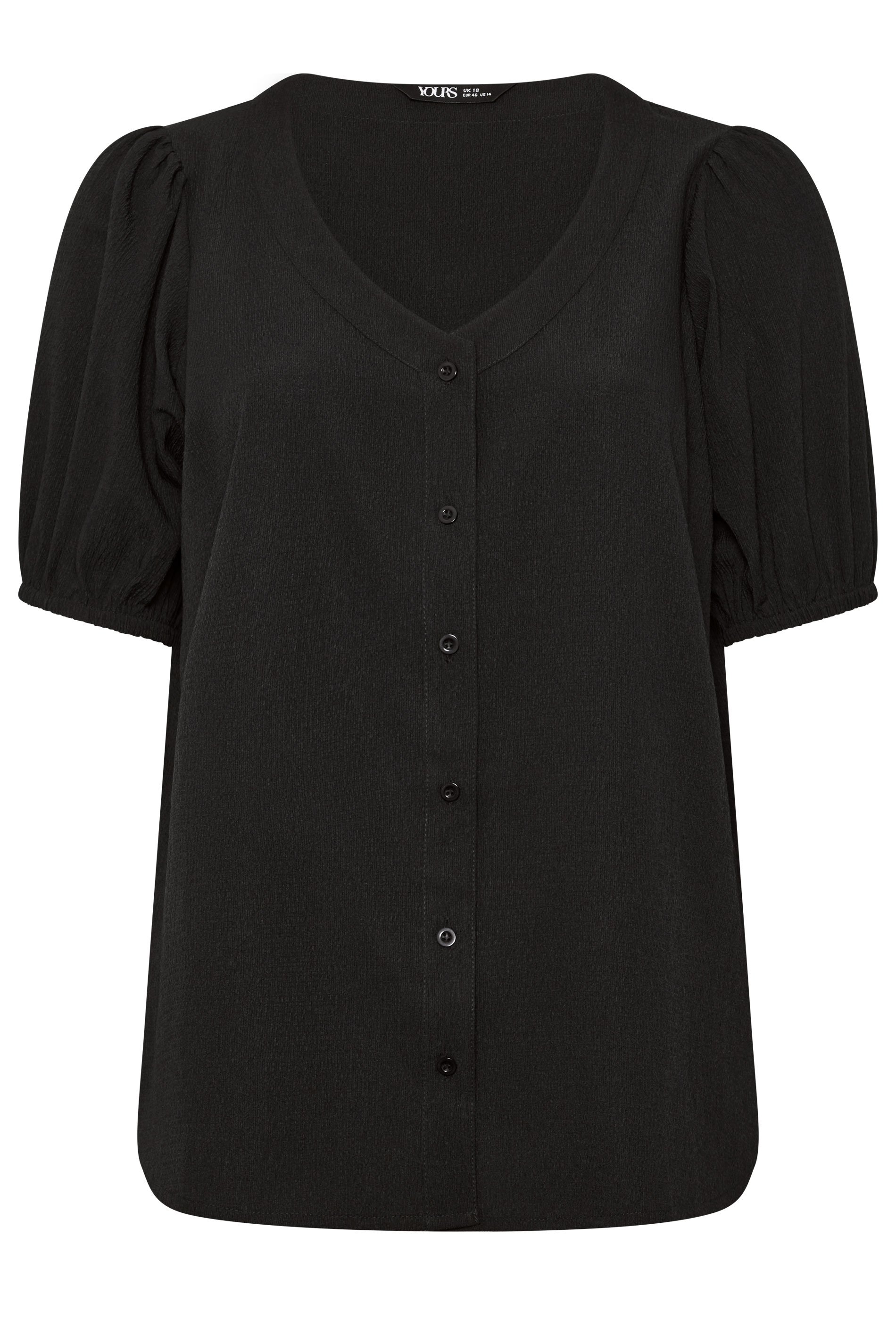 YOURS Plus Size Black Textured Blouse | Yours Clothing 5