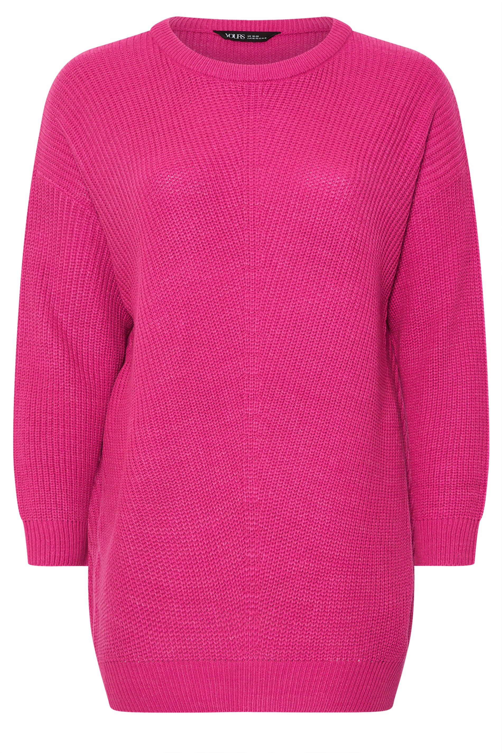 YOURS Plus Size Bright Pink Essential Knitted Jumper | Yours Clothing 5