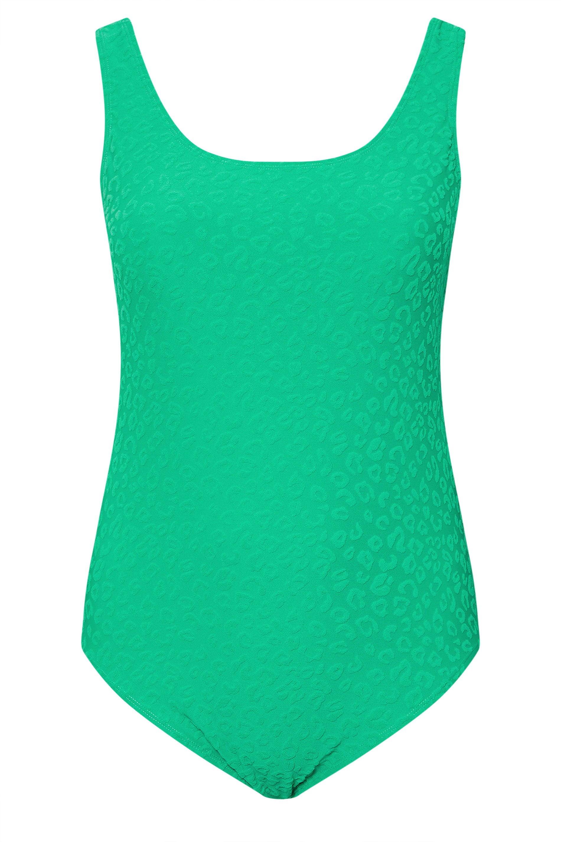 YOURS Plus Size Green Towelling Embossed Animal Swimsuit | Yours Clothing 7